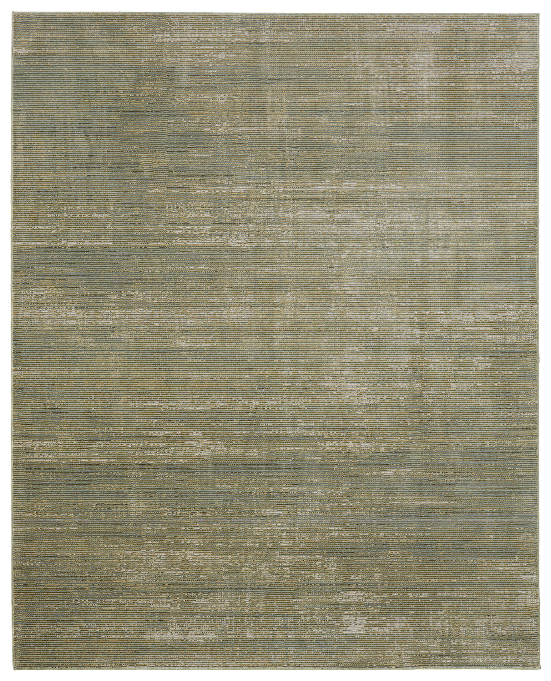 2" X 3" Tan and Green Power Loom Area Rug