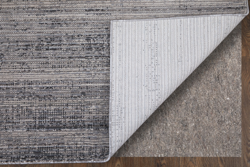8" X 10" Gray and Ivory Power Loom Area Rug