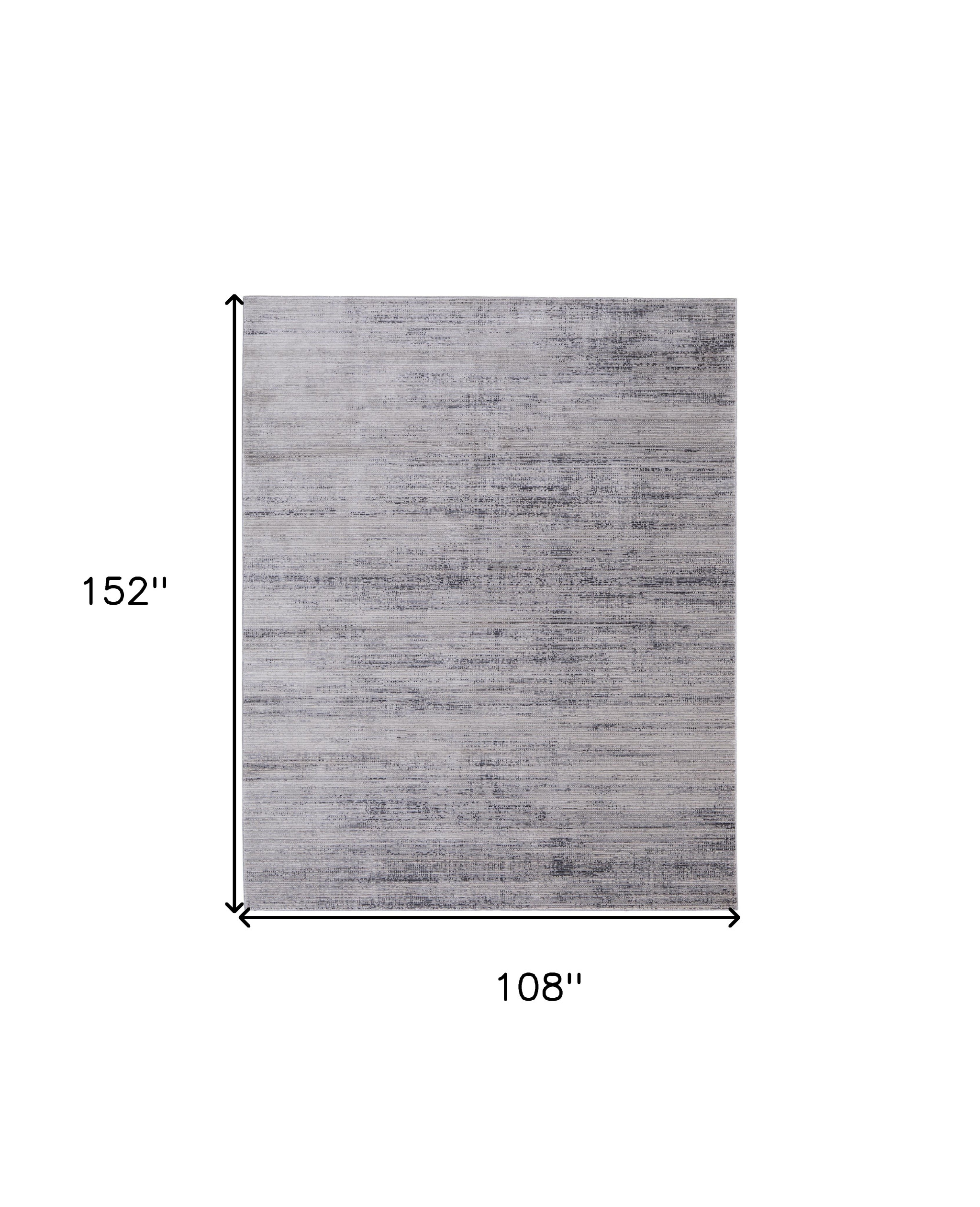 9" X 13" Gray and Ivory Power Loom Area Rug