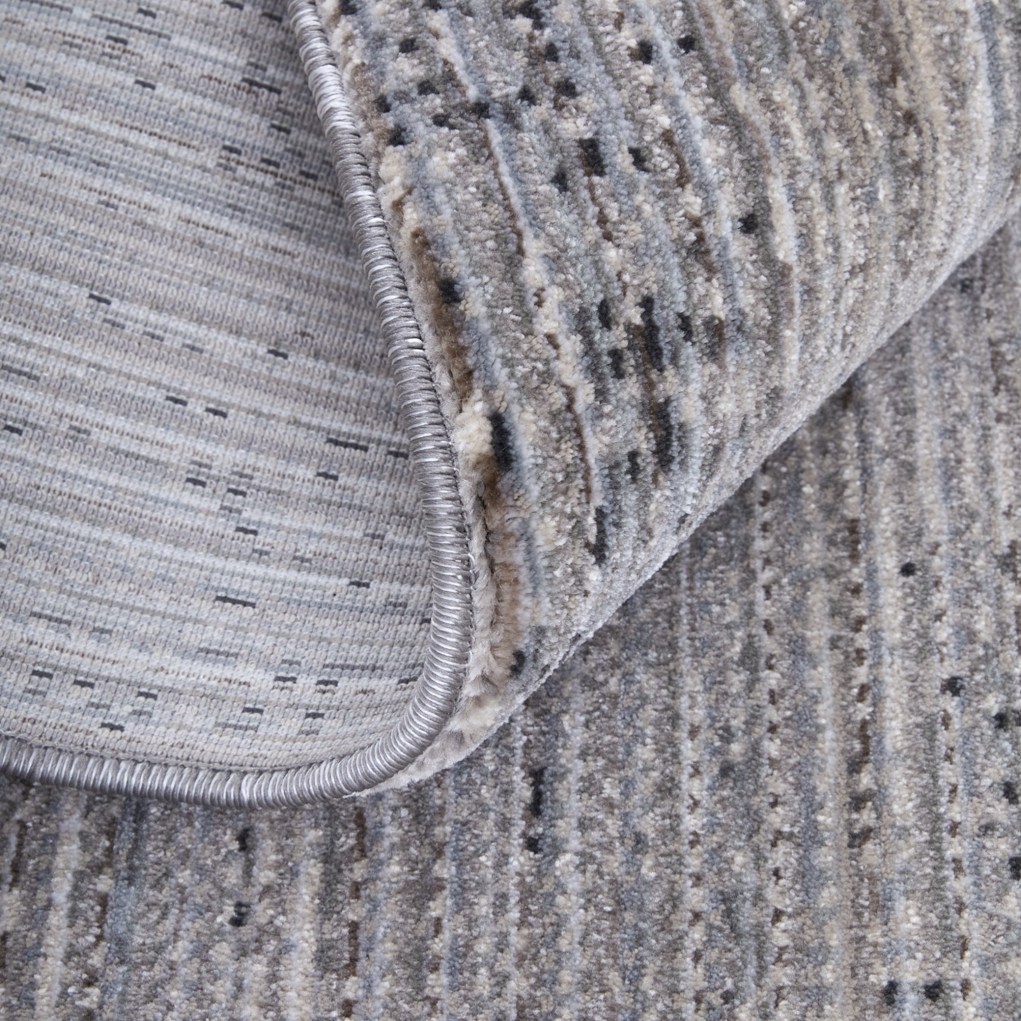 2" X 3" Gray and Ivory Power Loom Area Rug