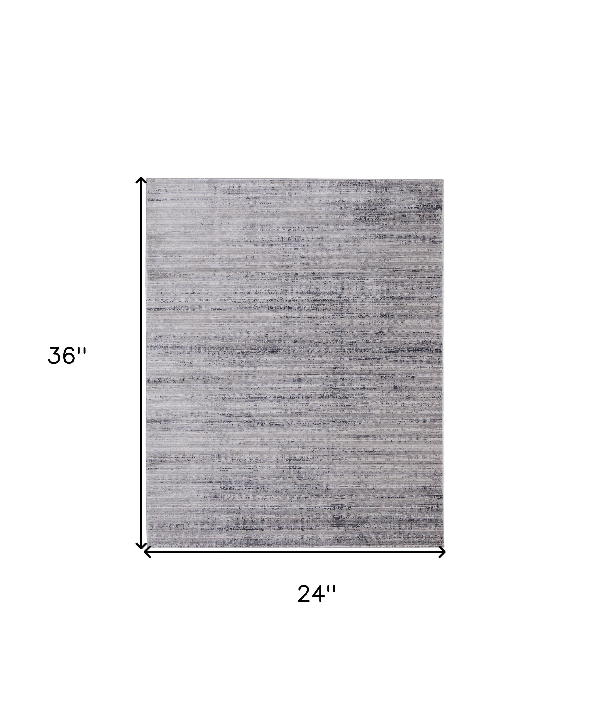 2" X 3" Gray and Ivory Power Loom Area Rug