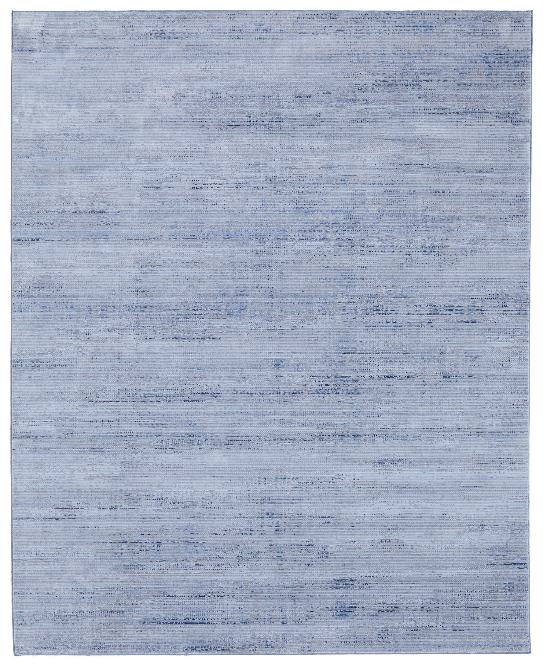 7" X 10" Blue and Ivory Power Loom Area Rug