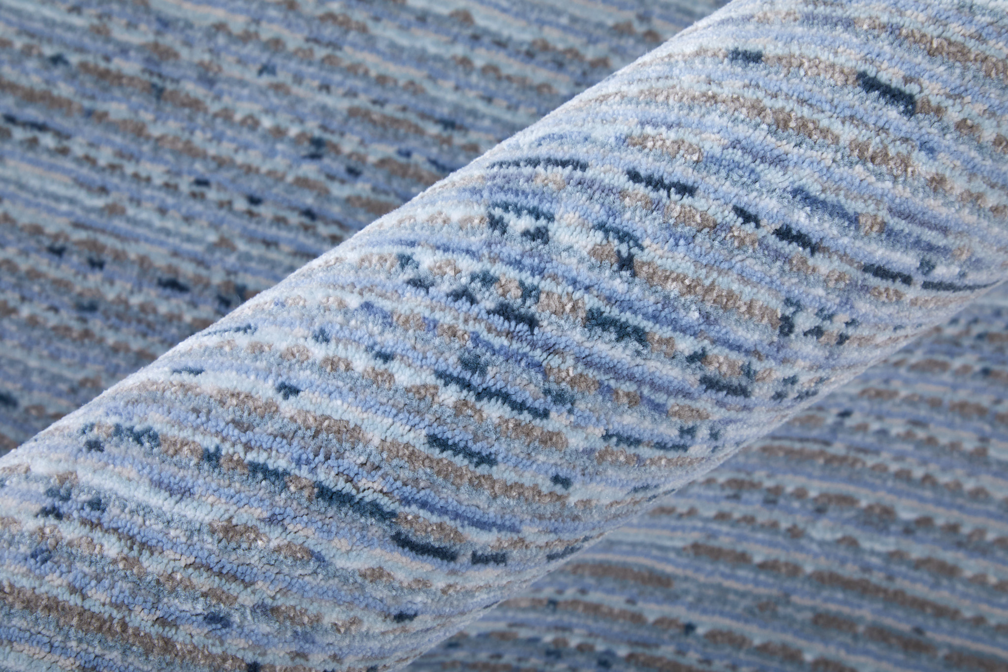 8" X 10" Blue and Ivory Power Loom Area Rug