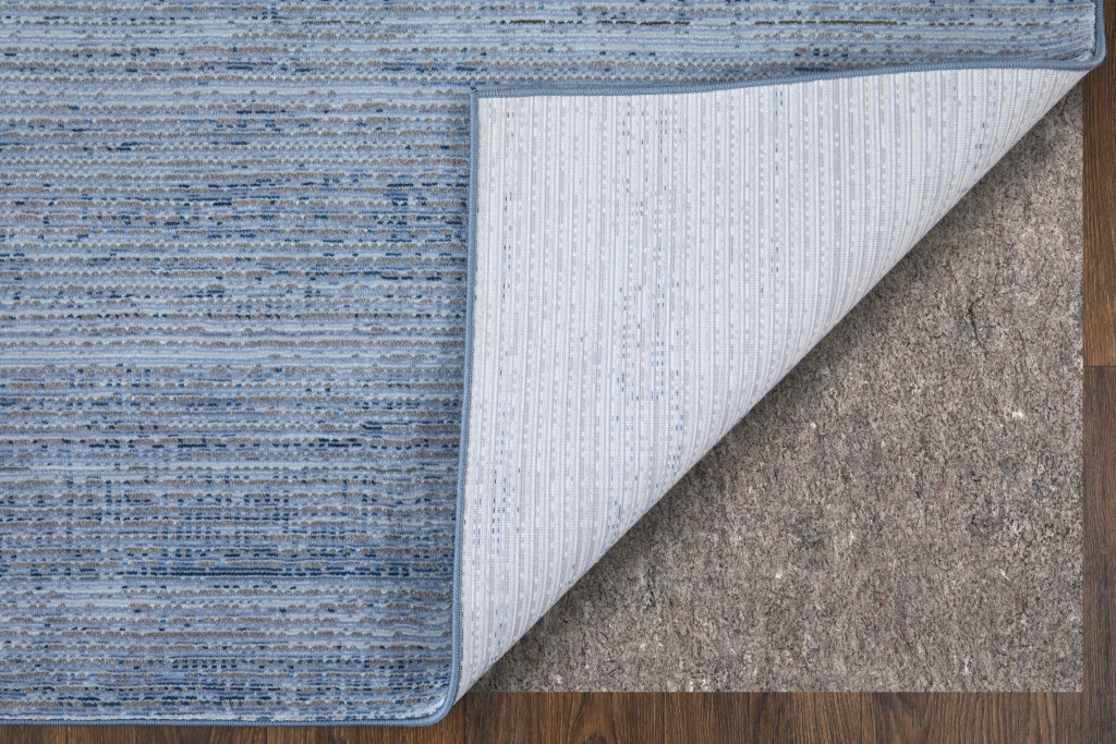 8" X 10" Blue and Ivory Power Loom Area Rug