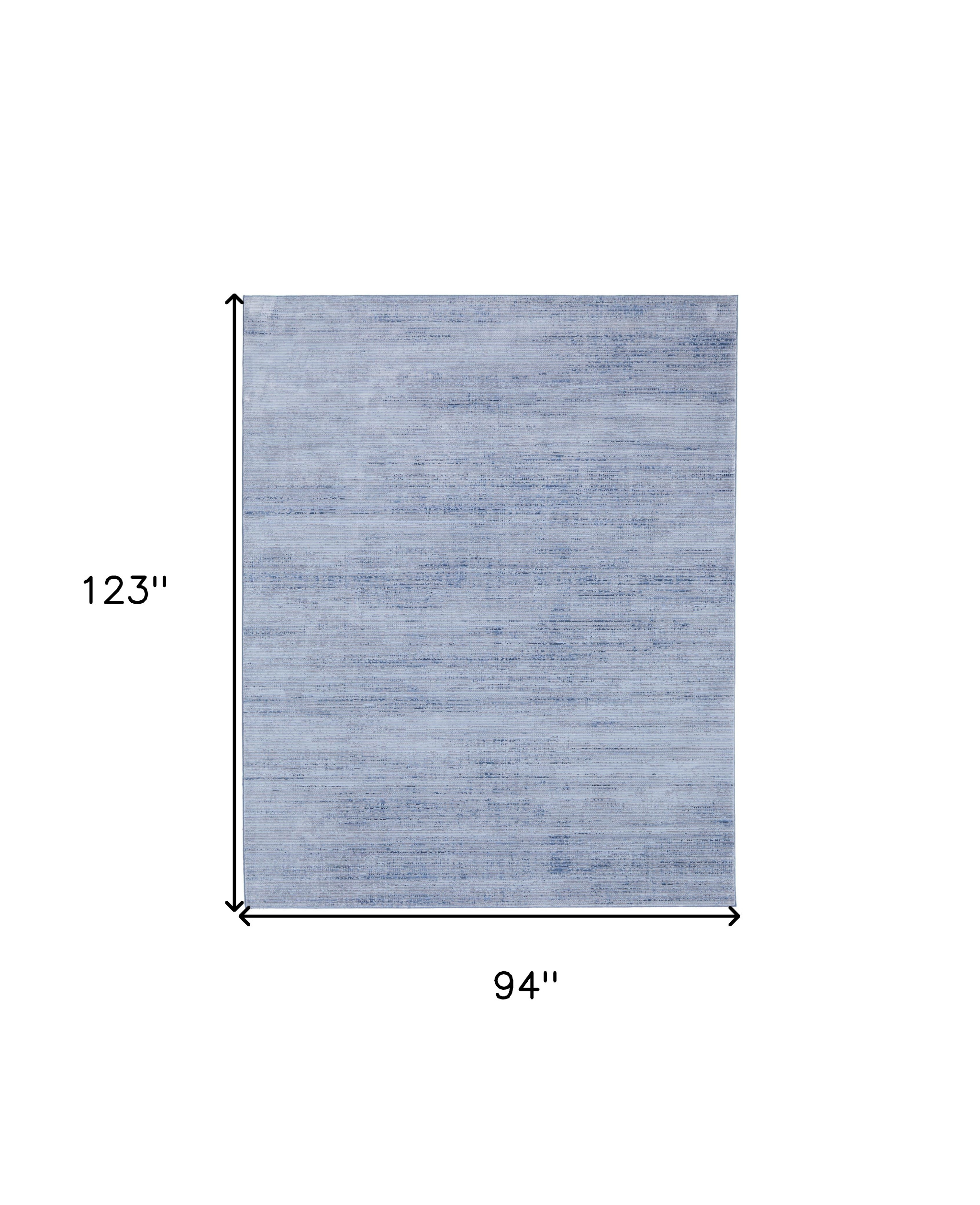 8" X 10" Blue and Ivory Power Loom Area Rug