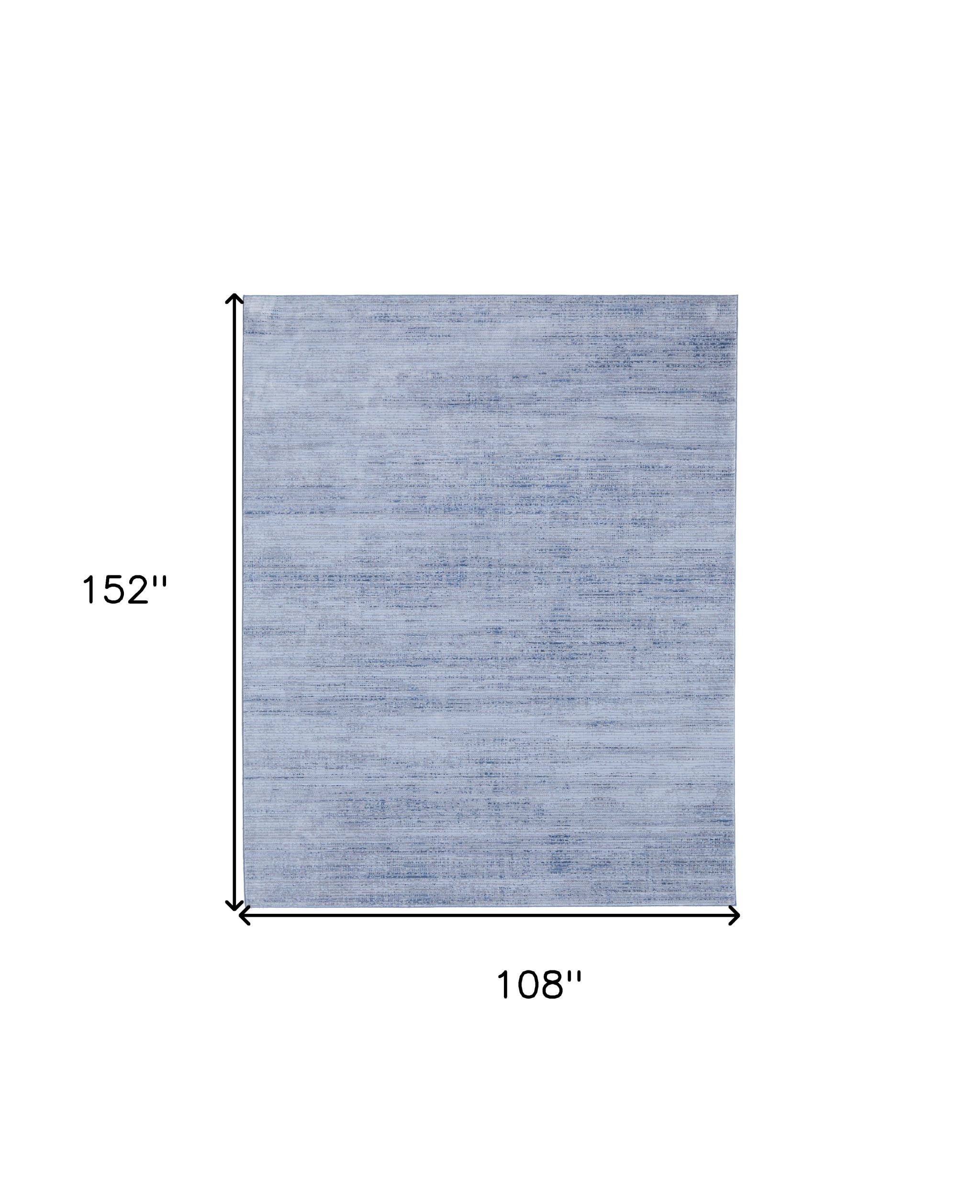 9" X 13" Blue and Ivory Power Loom Area Rug