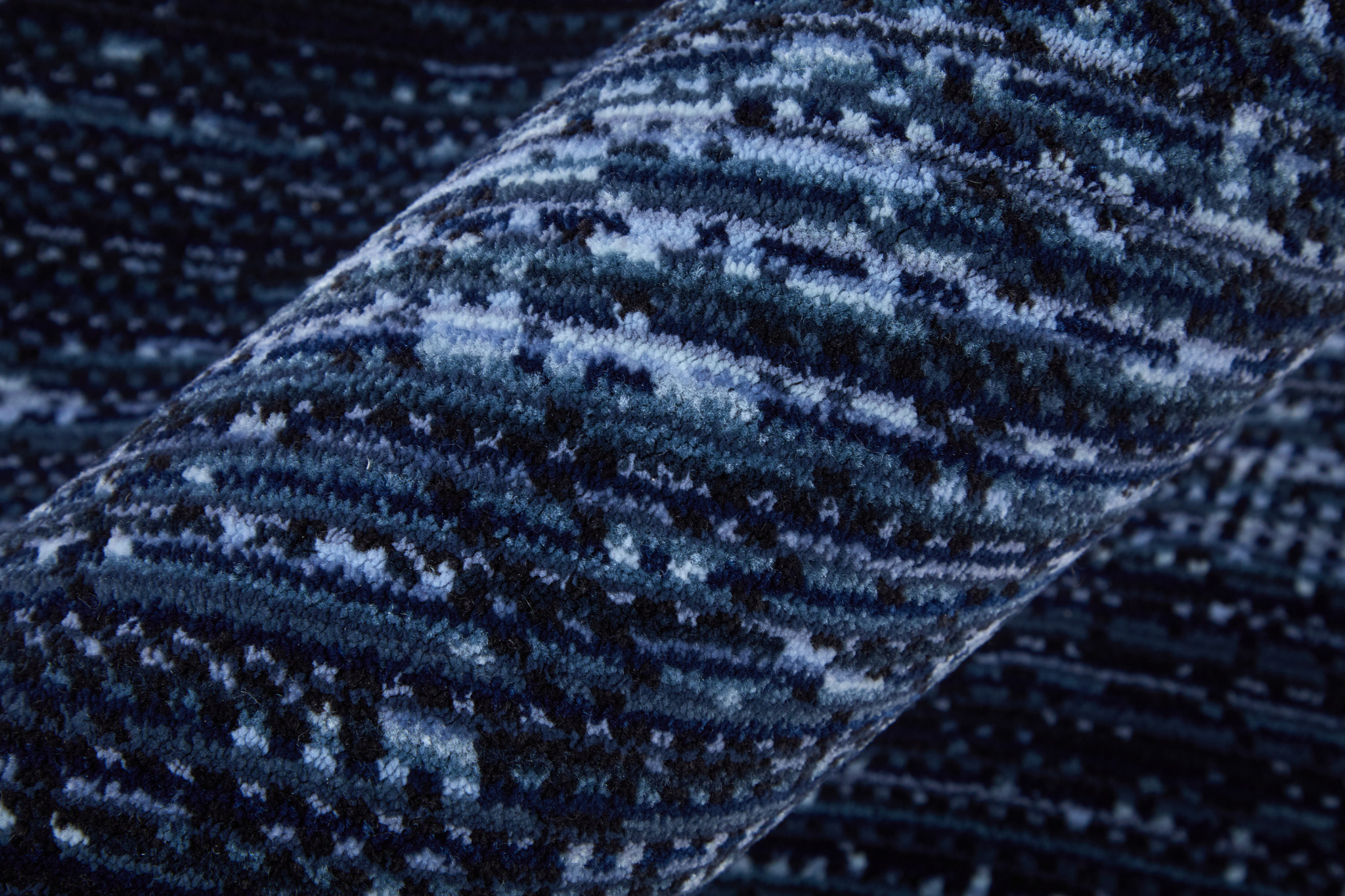 5" X 8" Black and Blue Power Loom Area Rug