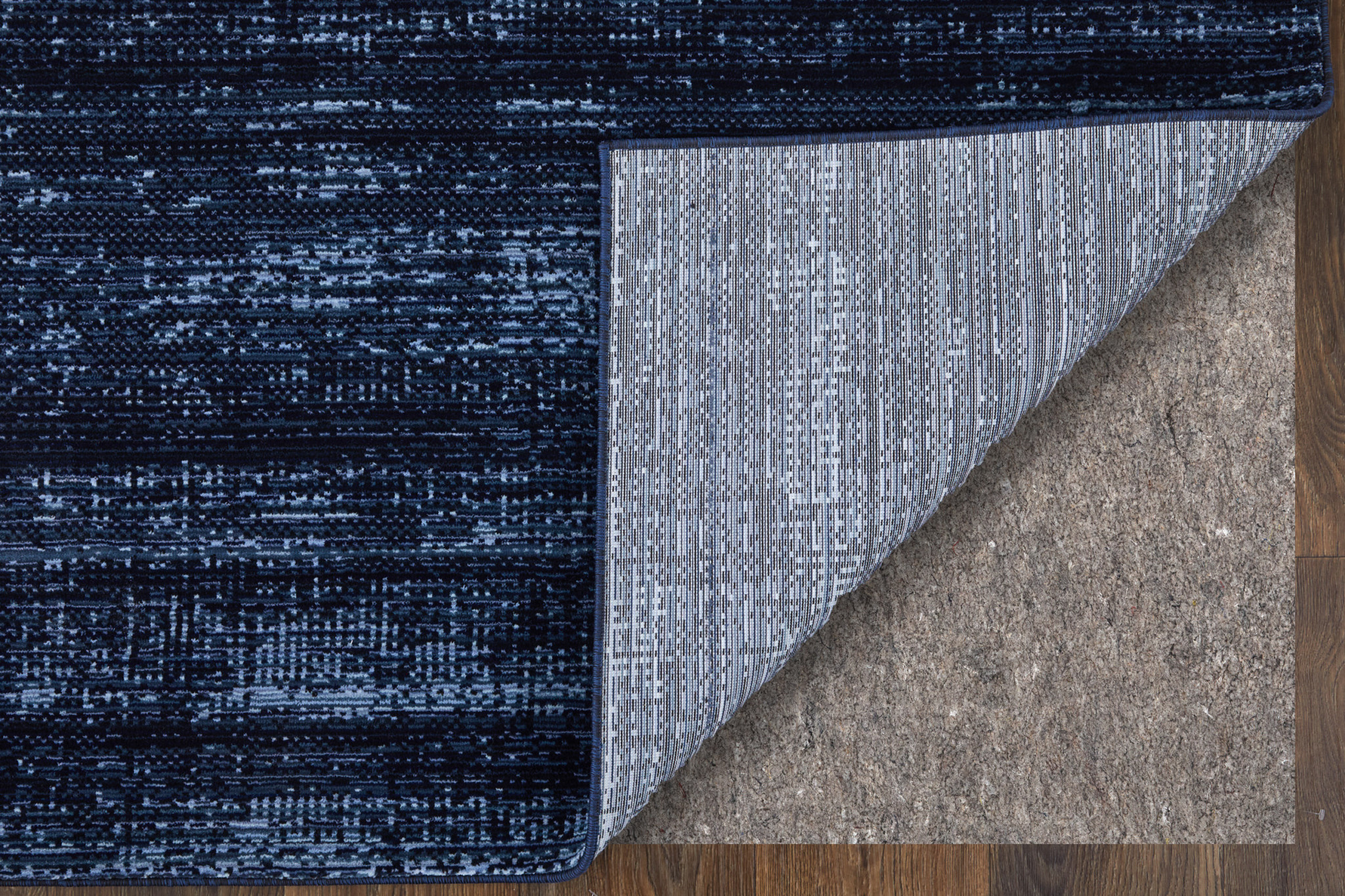 5" X 8" Black and Blue Power Loom Area Rug