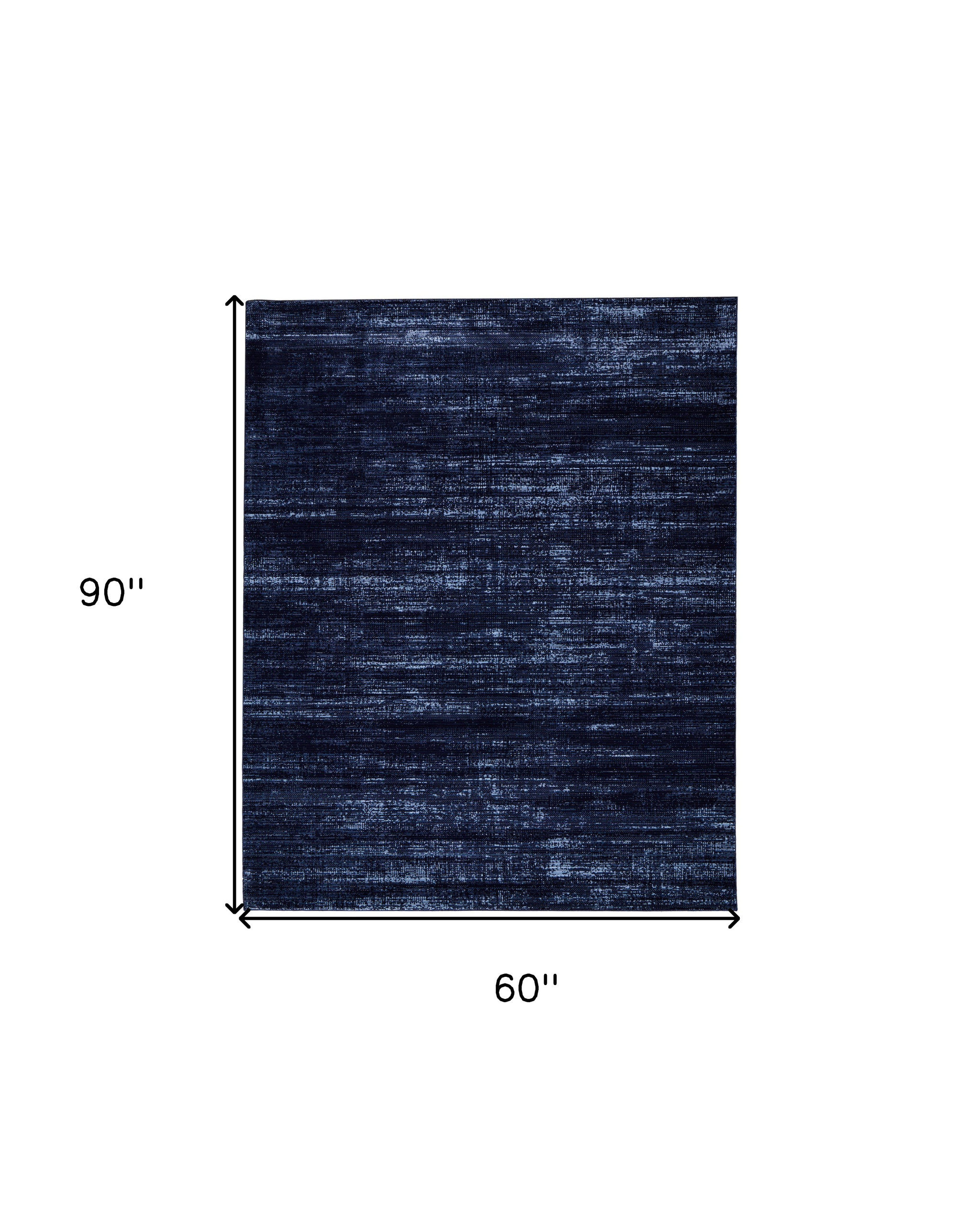 5" X 8" Black and Blue Power Loom Area Rug