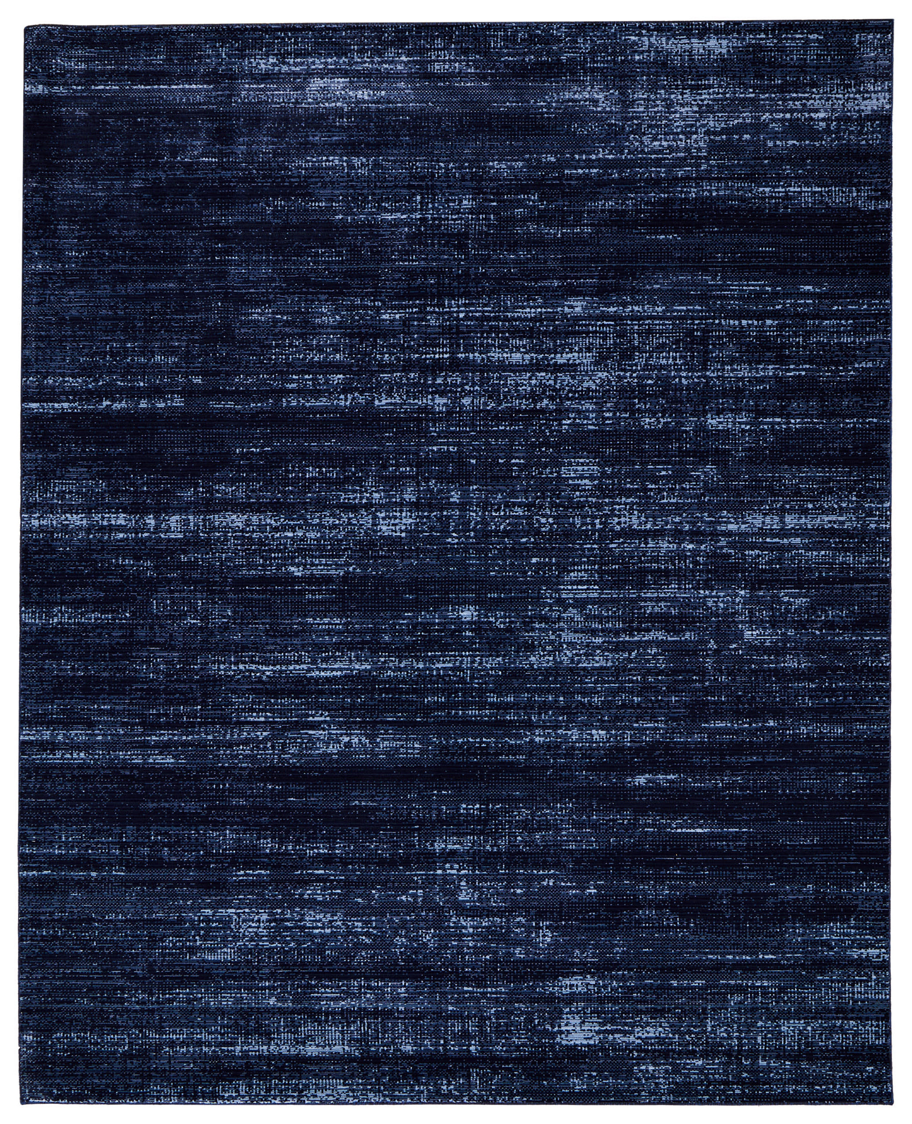 5" X 8" Black and Blue Power Loom Area Rug