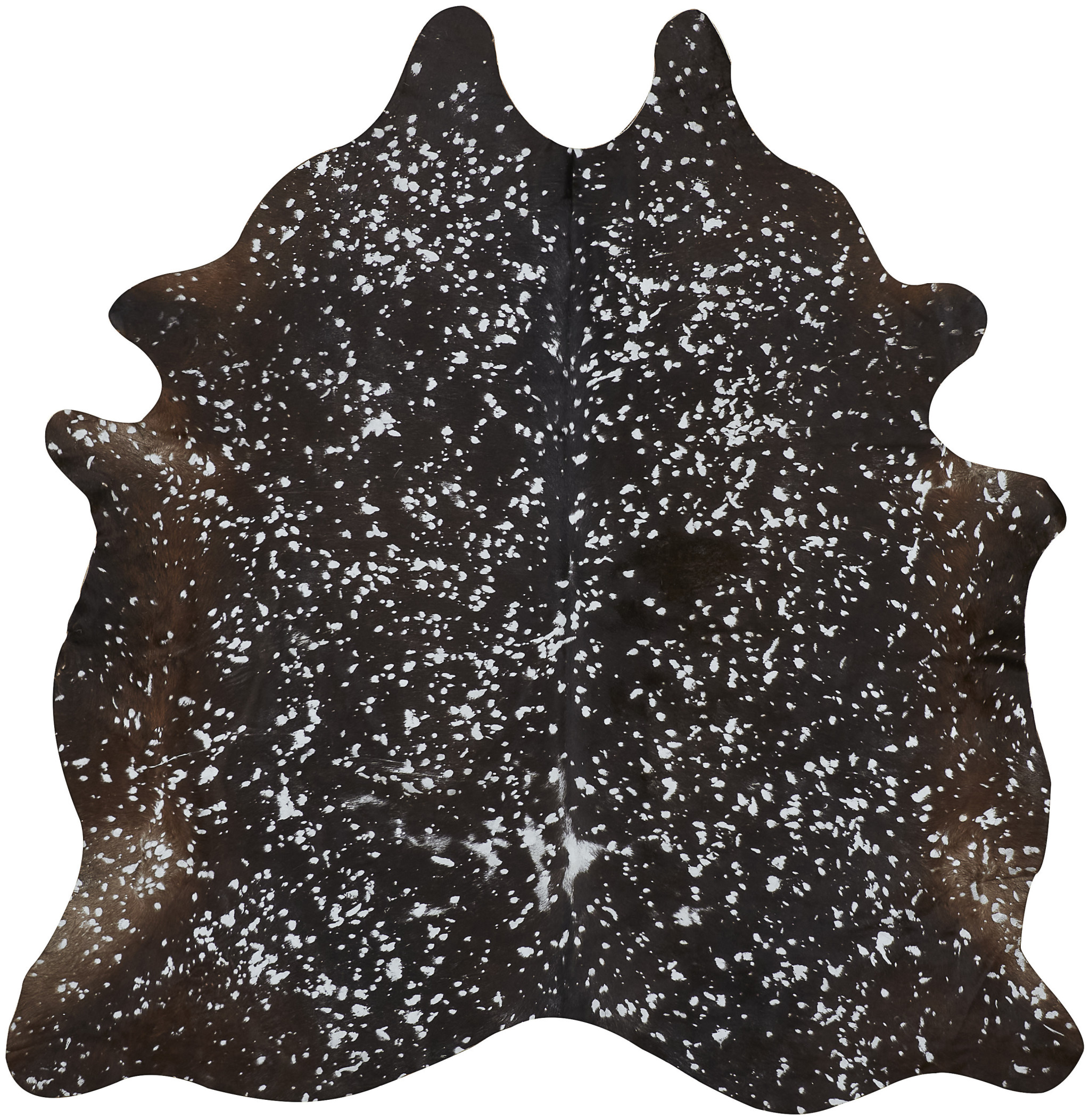 8" X 10" Brown and Silver Cowhide Animal Print Power Loom Area Rug