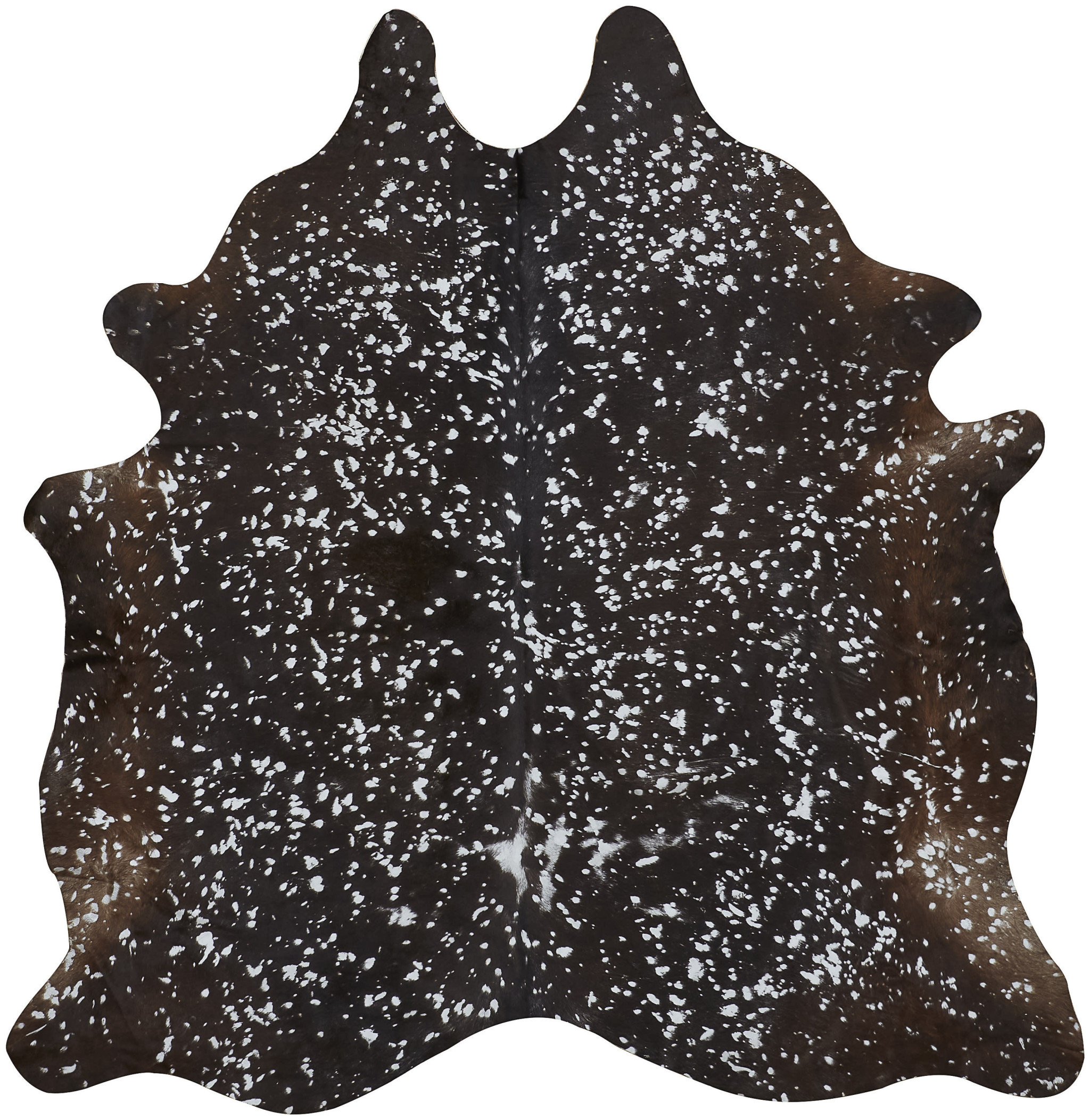 8" X 10" Brown and Silver Cowhide Animal Print Power Loom Area Rug