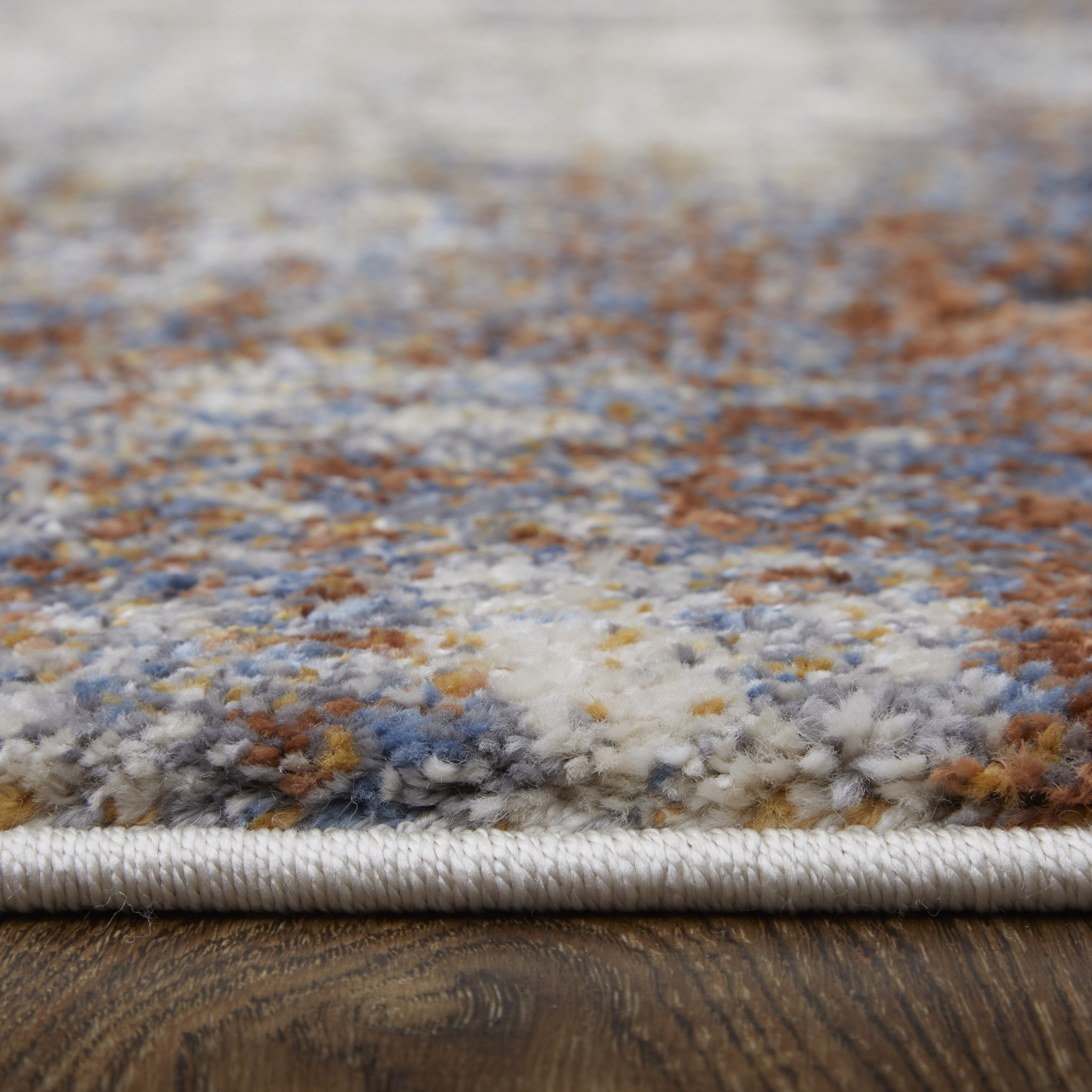 2" X 3" Gray Blue and Ivory Checkered Power Loom Area Rug