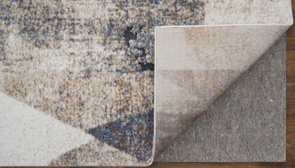 2" X 3" Gray Blue and Ivory Checkered Power Loom Area Rug
