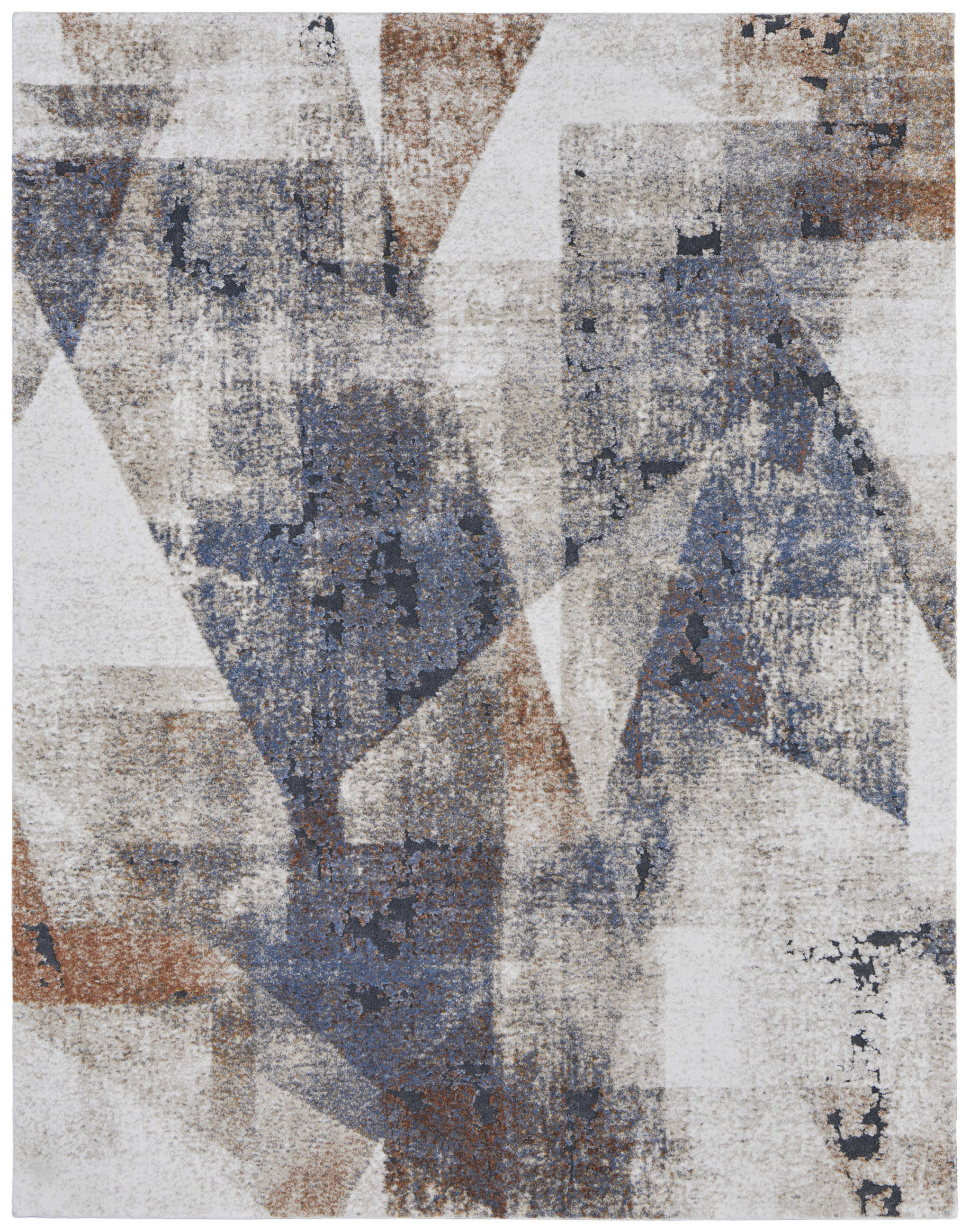 2" X 3" Gray Blue and Ivory Checkered Power Loom Area Rug