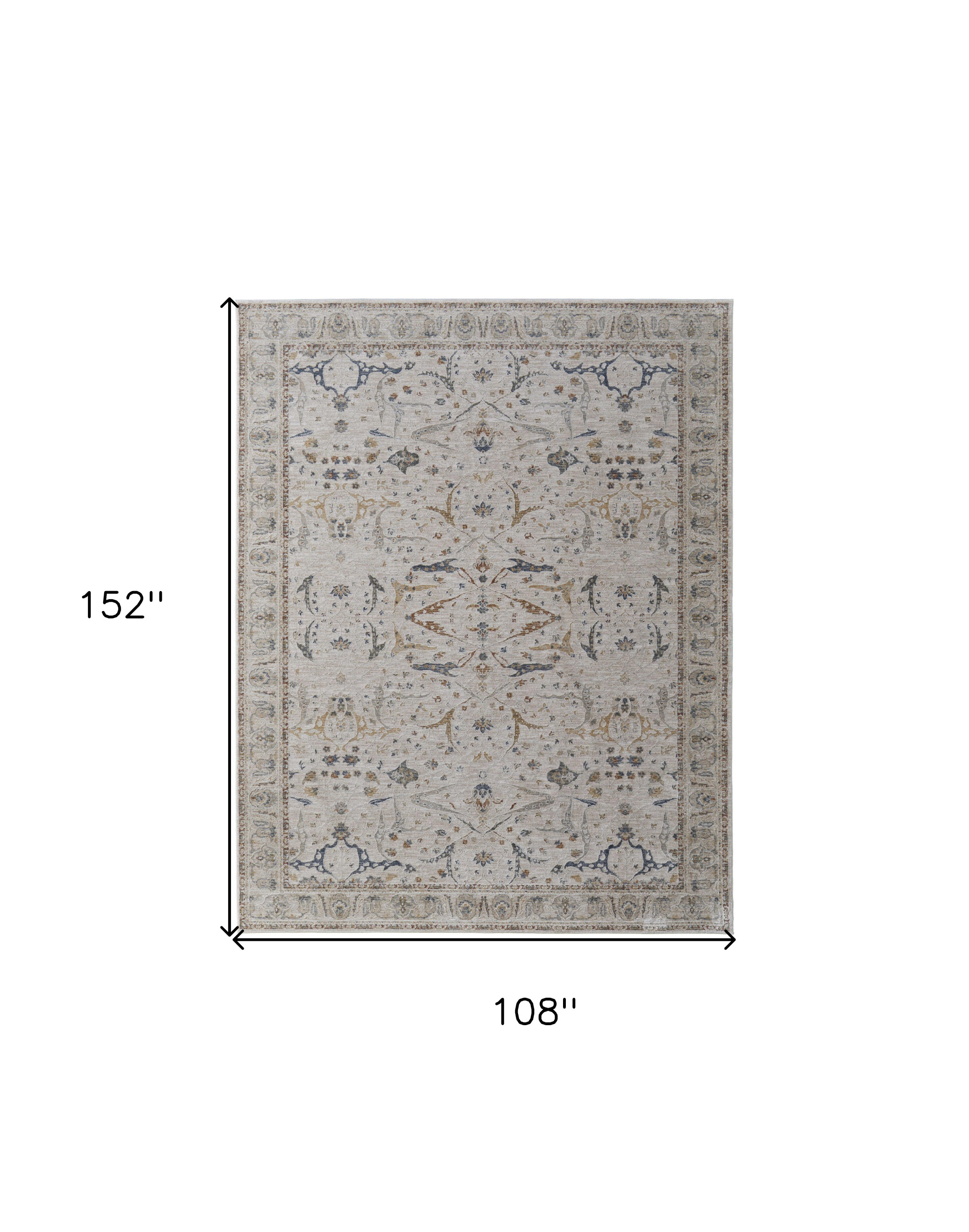 9" X 13" Gray Blue and Red Ikat Power Loom Worn Faded Area Rug With Fringe