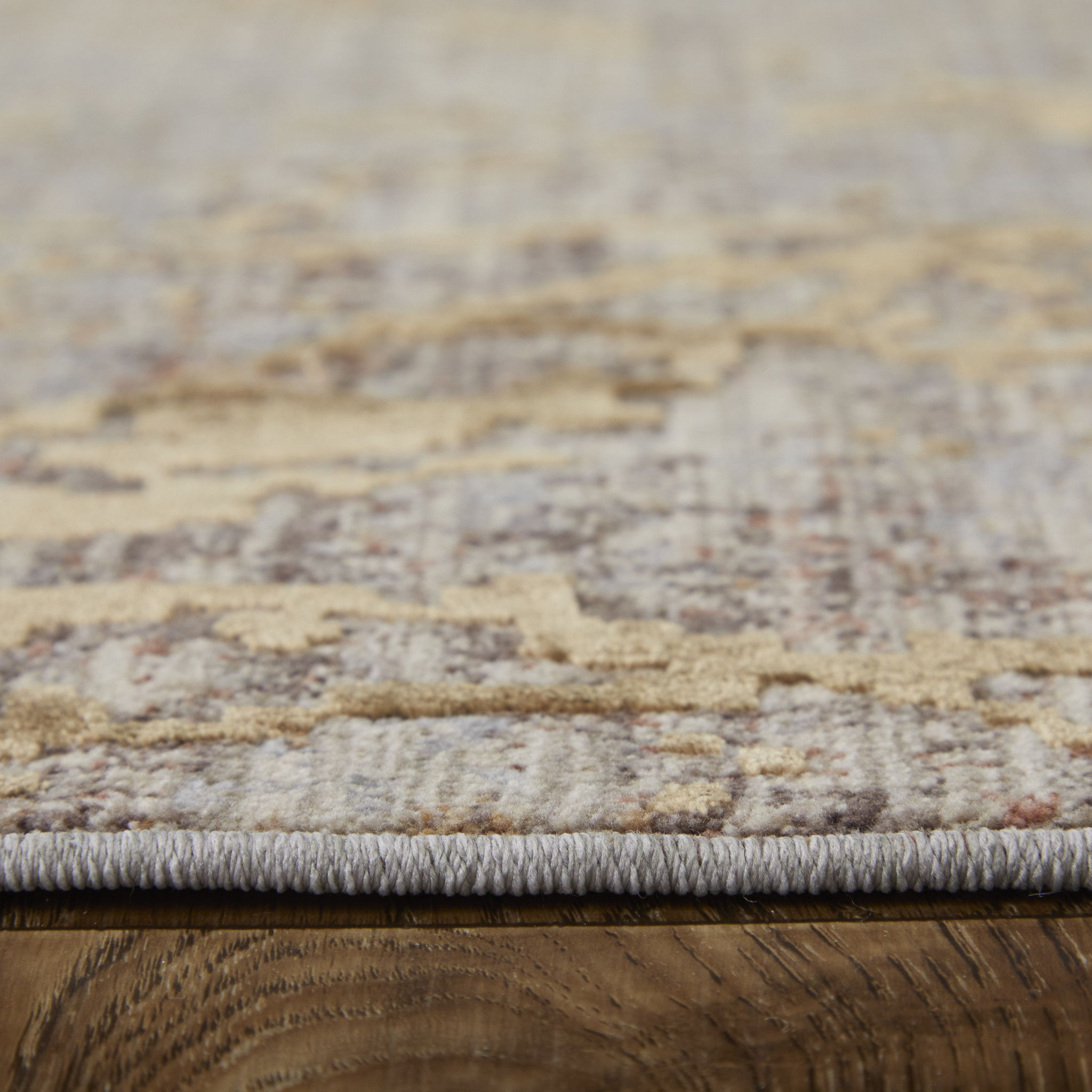 8" X 10" Brown Taupe and Tan Abstract Power Loom Area Rug