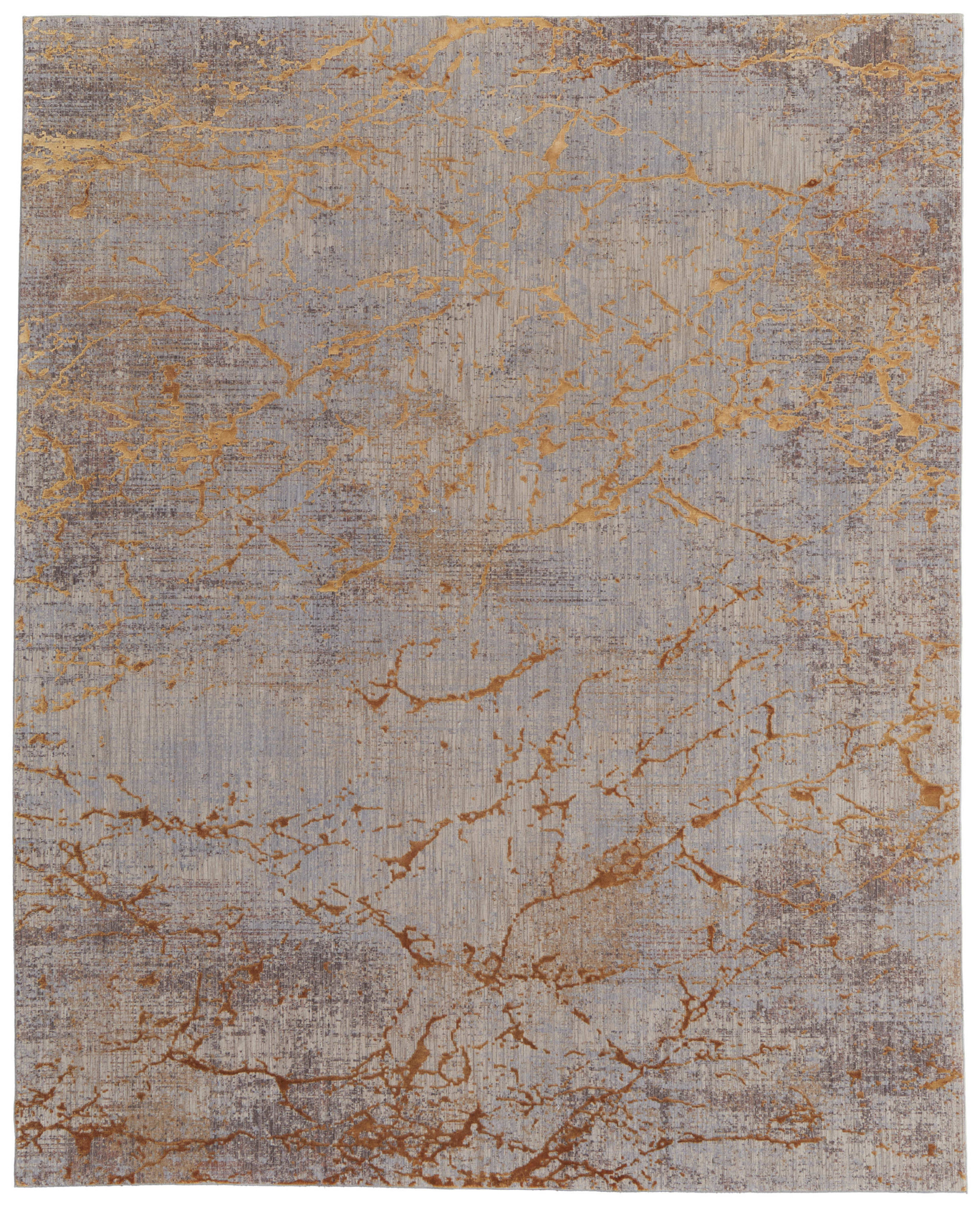 5" X 8" Brown Gold and Gray Abstract Power Loom Area Rug