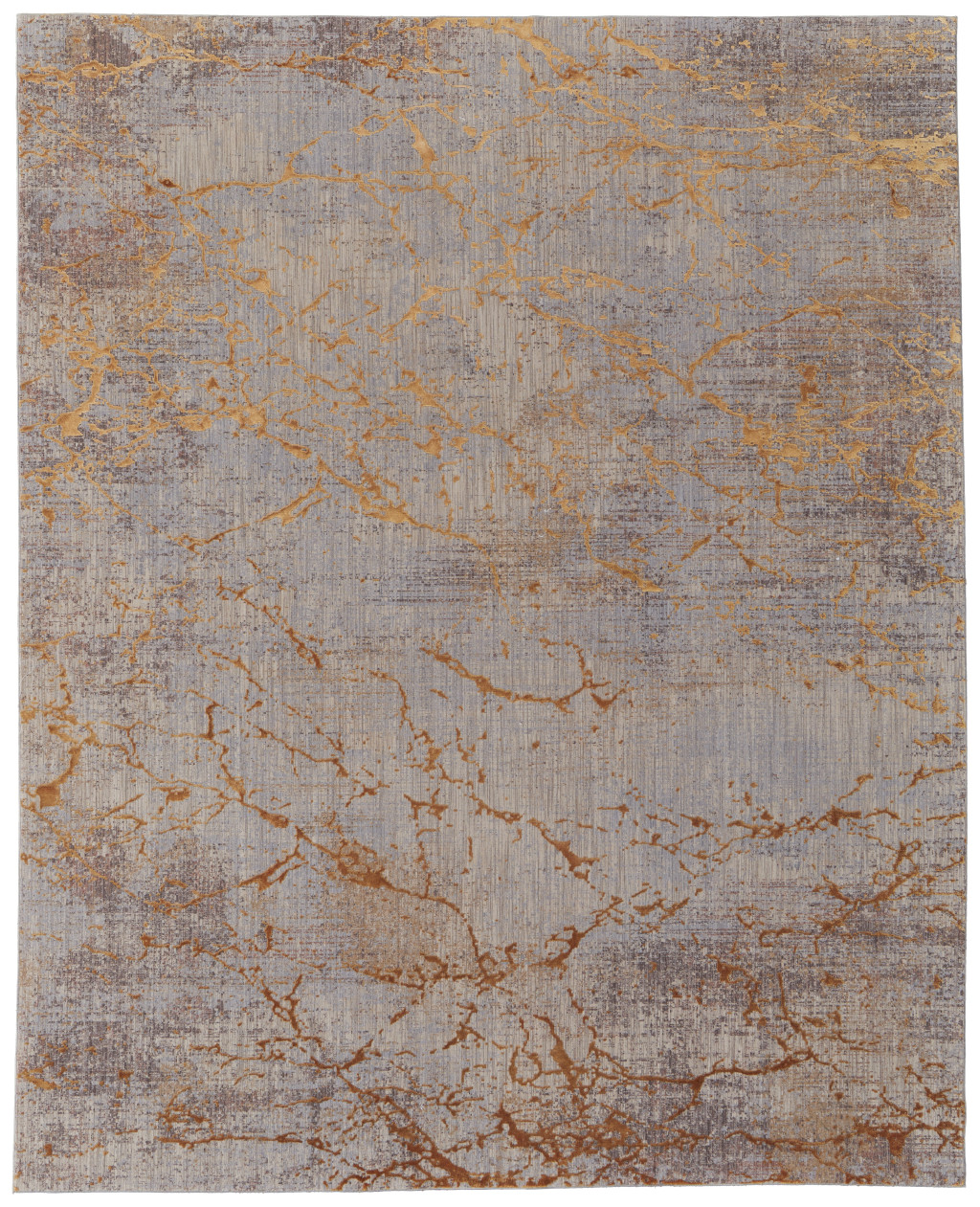 7" X 10" Brown Gold and Gray Abstract Power Loom Area Rug
