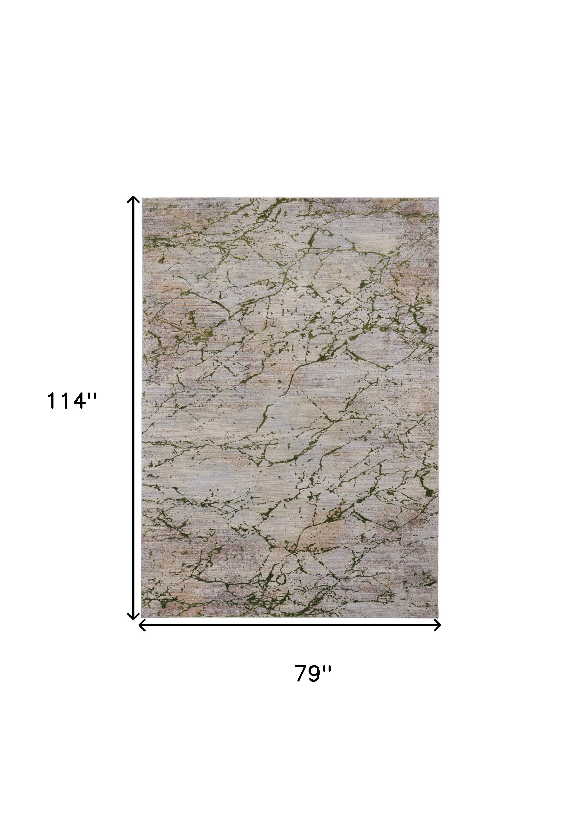 7" X 10" Taupe Green and Tan Abstract Power Loom Area Rug