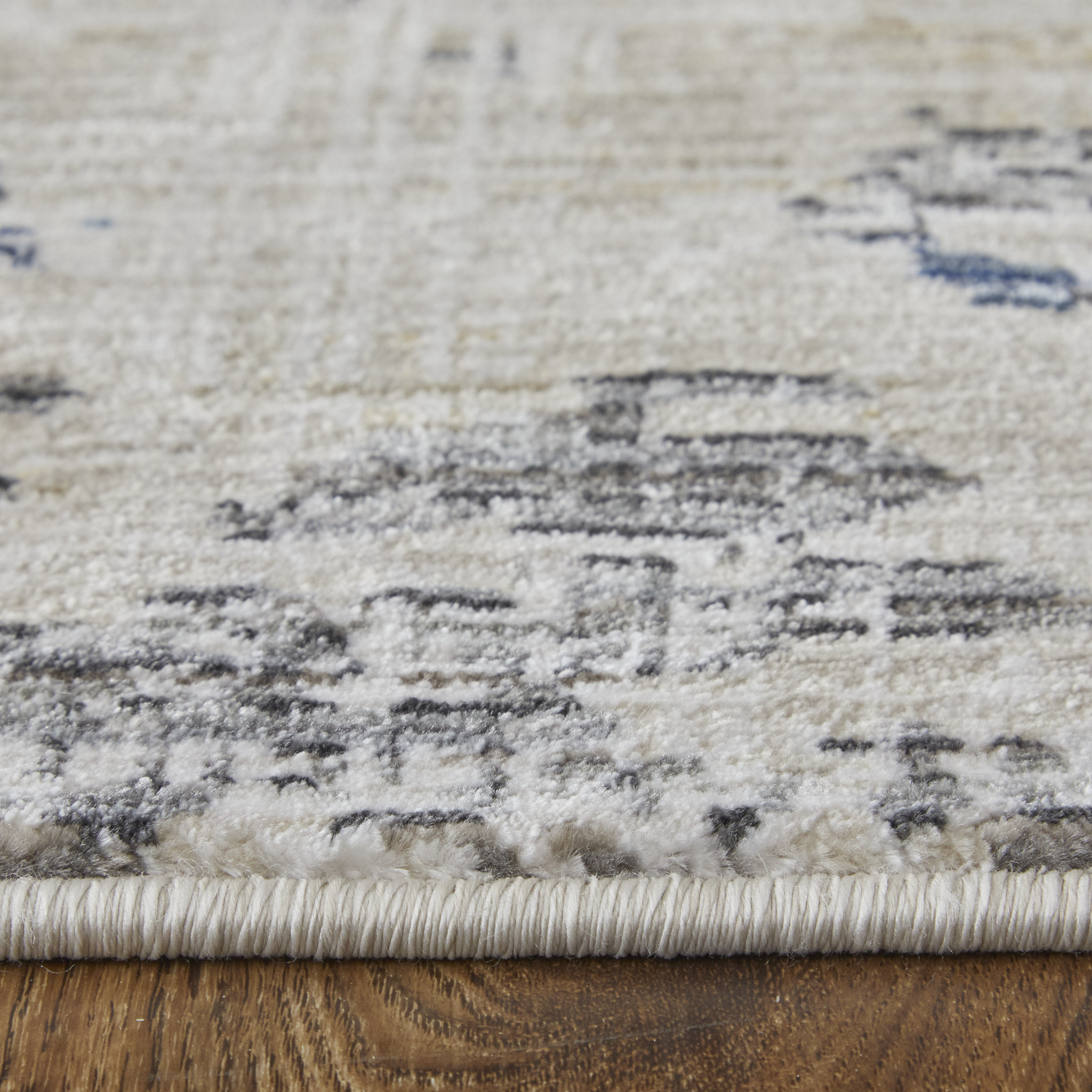 2" X 3" Red Blue and Ivory Abstract Power Loom Area Rug