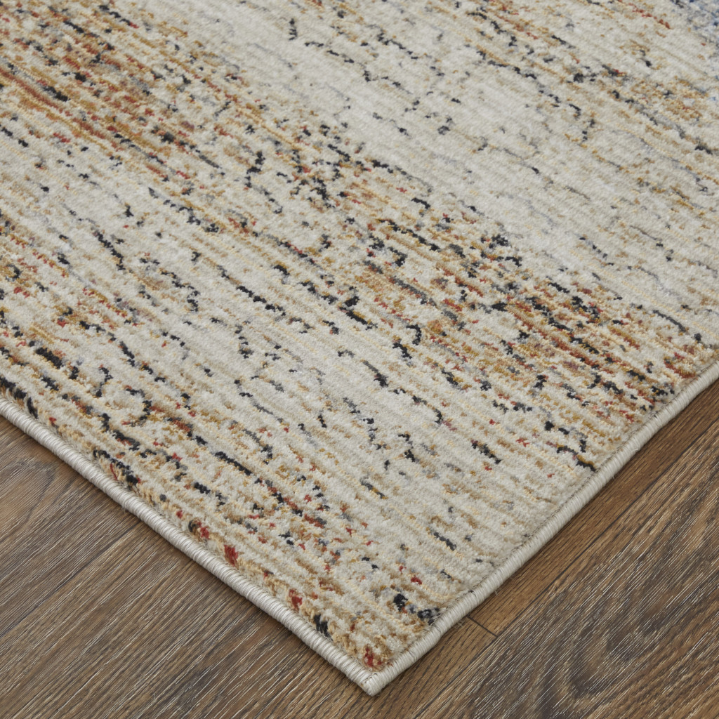 2" X 3" Blue Gray and Tan Abstract Power Loom Area Rug