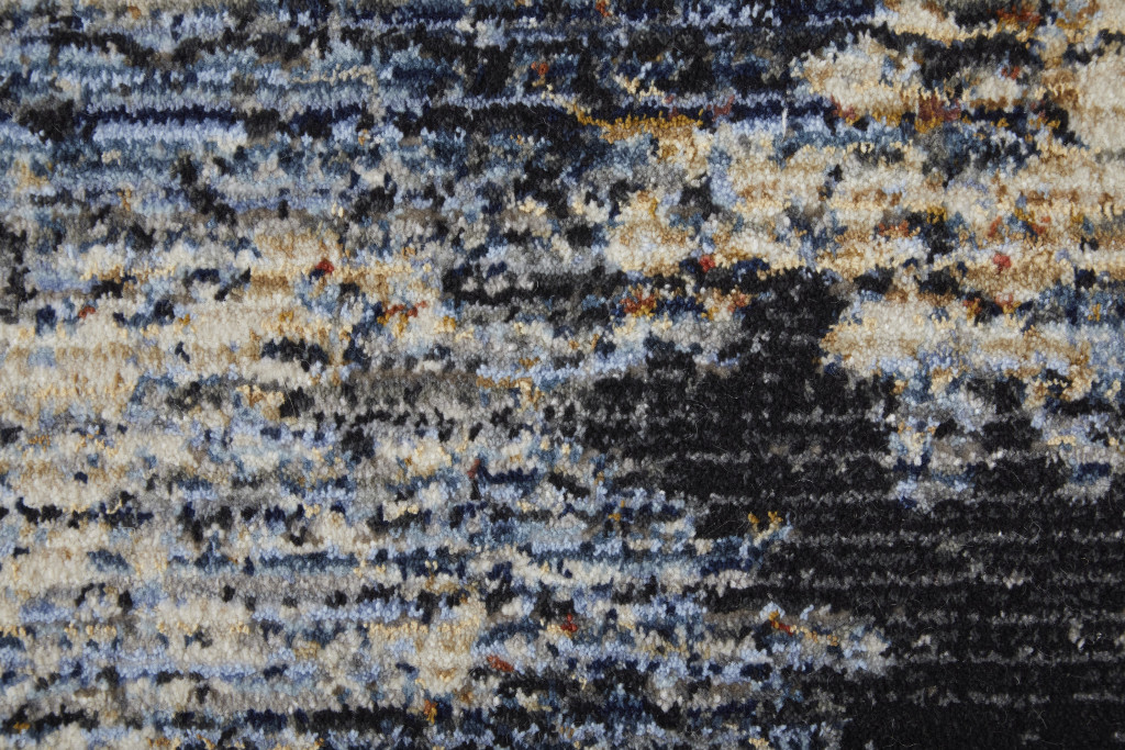 2" X 3" Blue Gray and Tan Abstract Power Loom Area Rug