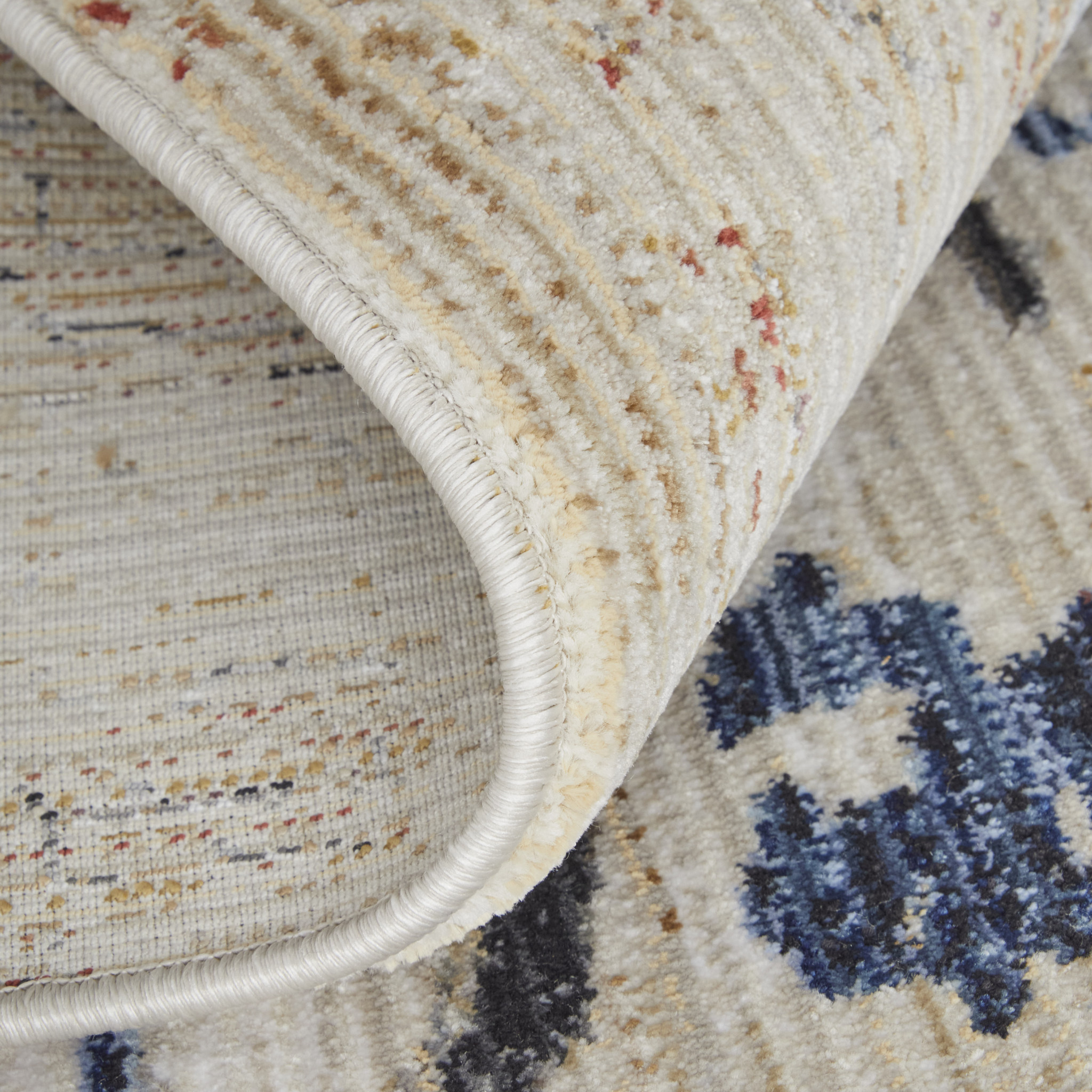 2" X 3" Blue Gray and Tan Abstract Power Loom Area Rug
