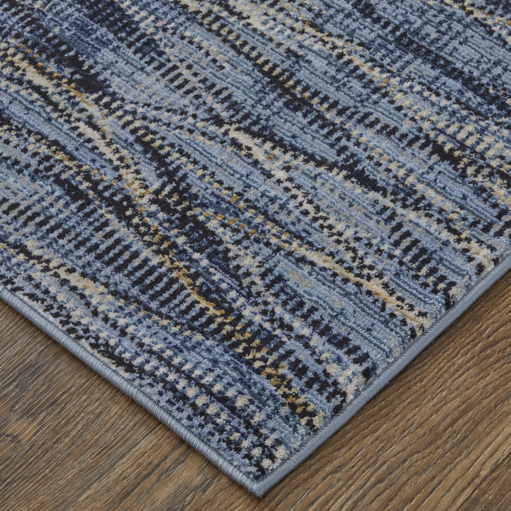 5" X 8" Blue Ivory and Tan Abstract Power Loom Area Rug