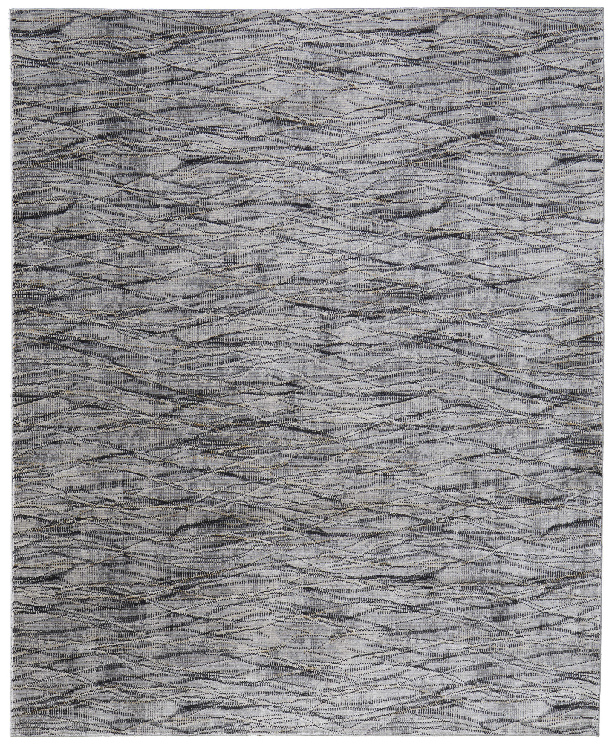 5" X 8" Gray Ivory and Tan Abstract Power Loom Area Rug