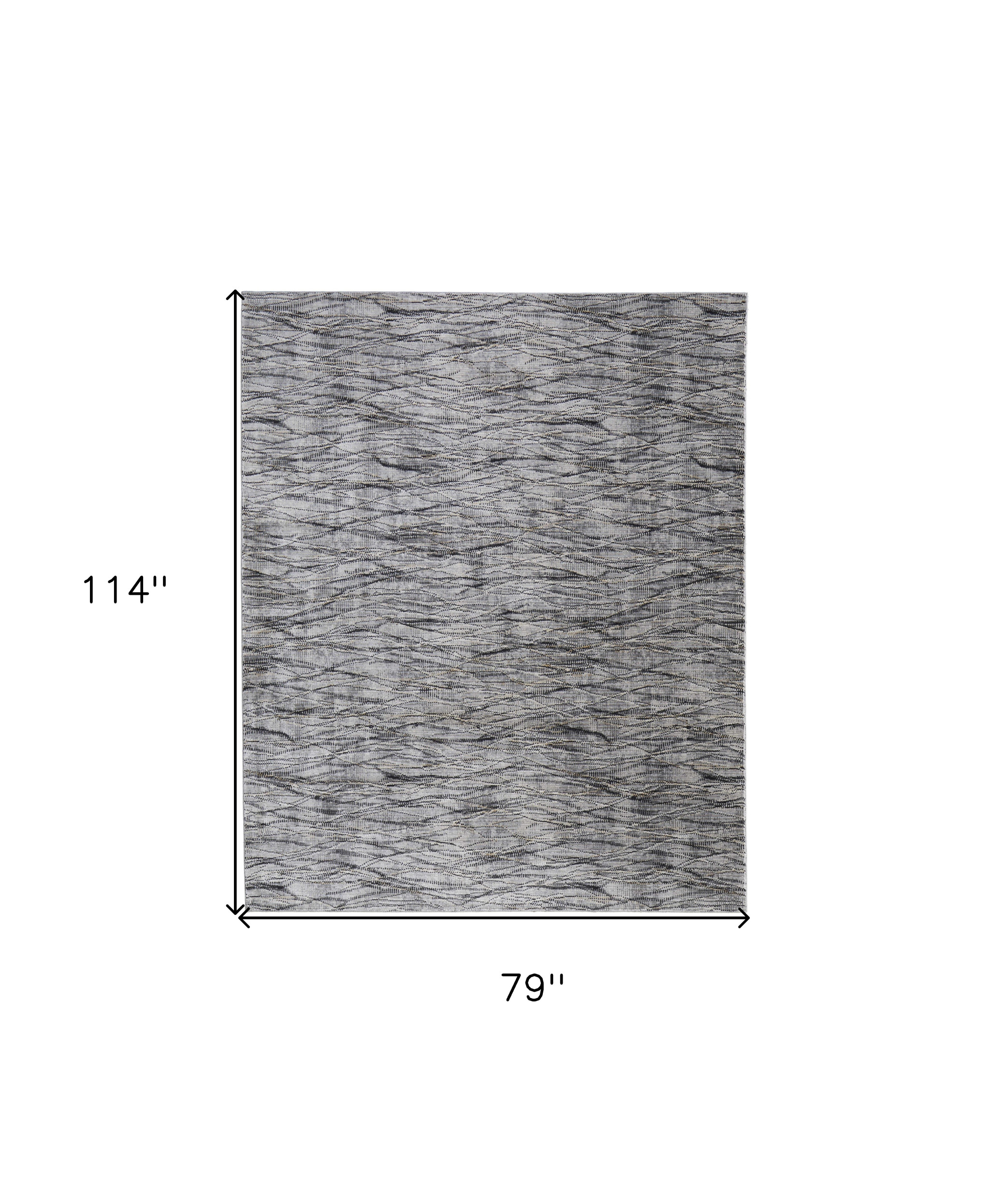 7" X 10" Gray Ivory and Tan Abstract Power Loom Area Rug