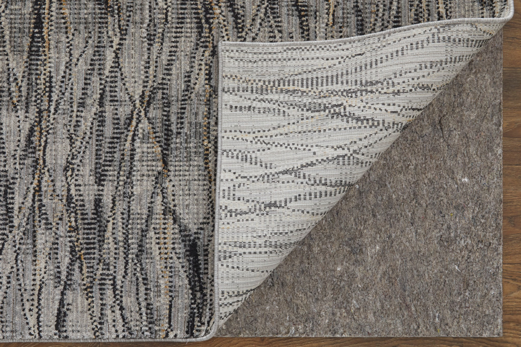 8" X 10" Gray Ivory and Tan Abstract Power Loom Area Rug