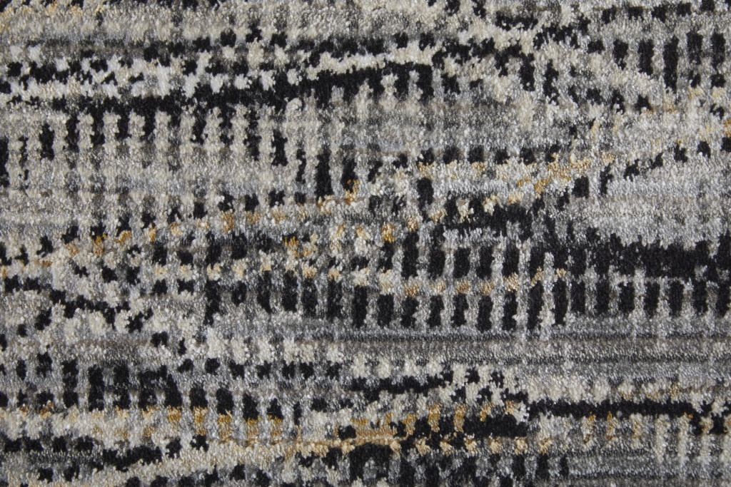 8" X 10" Gray Ivory and Tan Abstract Power Loom Area Rug