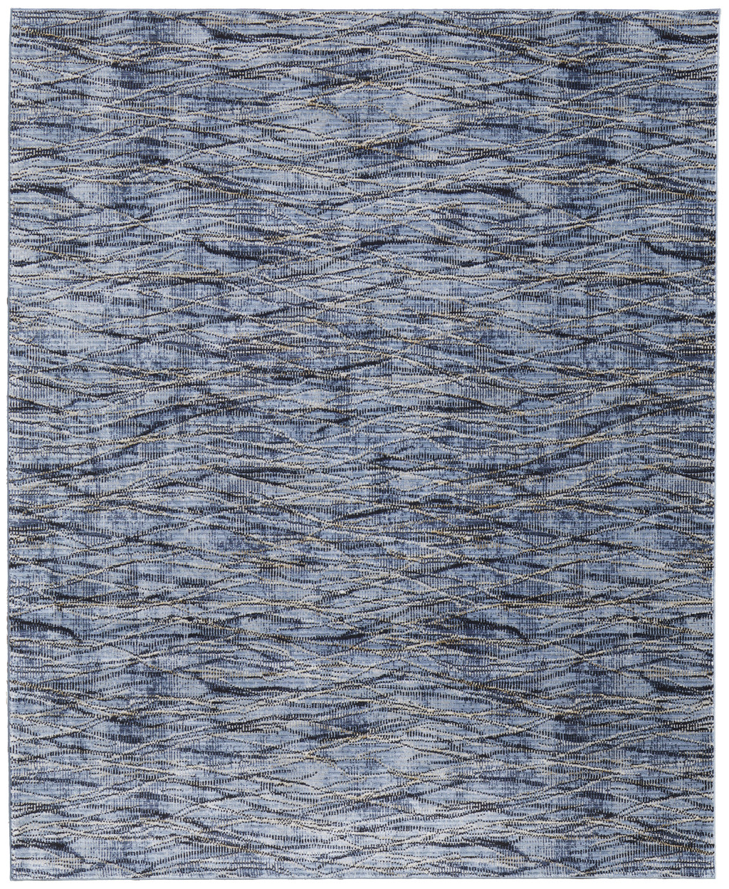 9" X 13" Gray Ivory and Tan Abstract Power Loom Area Rug