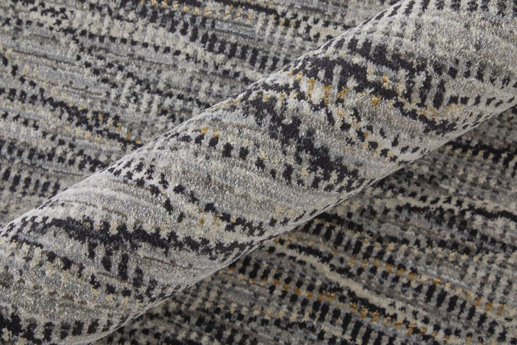 2" X 3" Gray Ivory and Tan Abstract Power Loom Area Rug