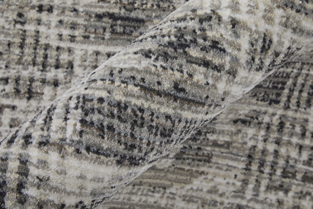 2" X 3" Gray and Ivory Abstract Power Loom Area Rug