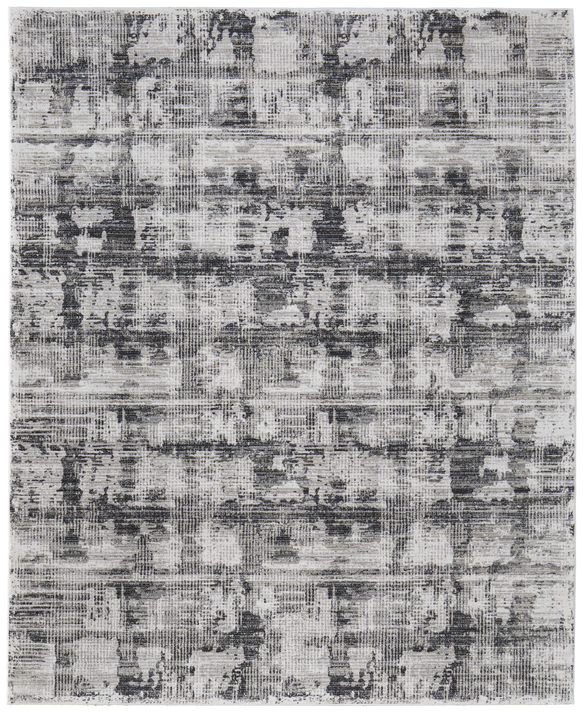 2" X 3" Gray and Ivory Abstract Power Loom Area Rug