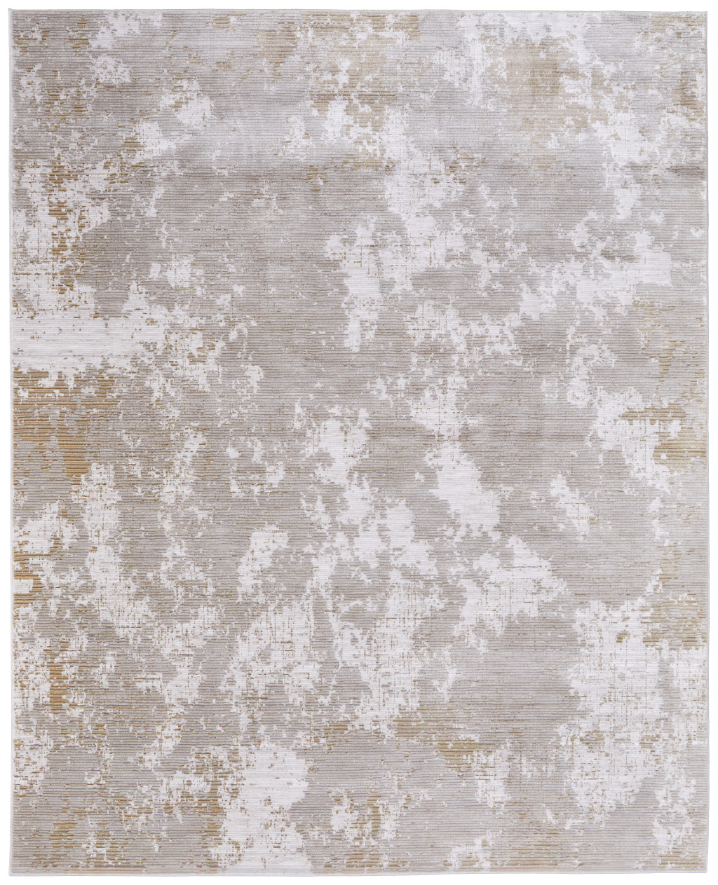7" X 10" Gray Brown and Ivory Abstract Power Loom Area Rug