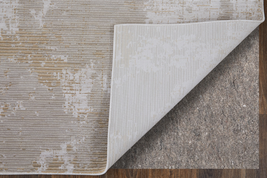 8" X 10" Gray Brown and Ivory Abstract Power Loom Area Rug