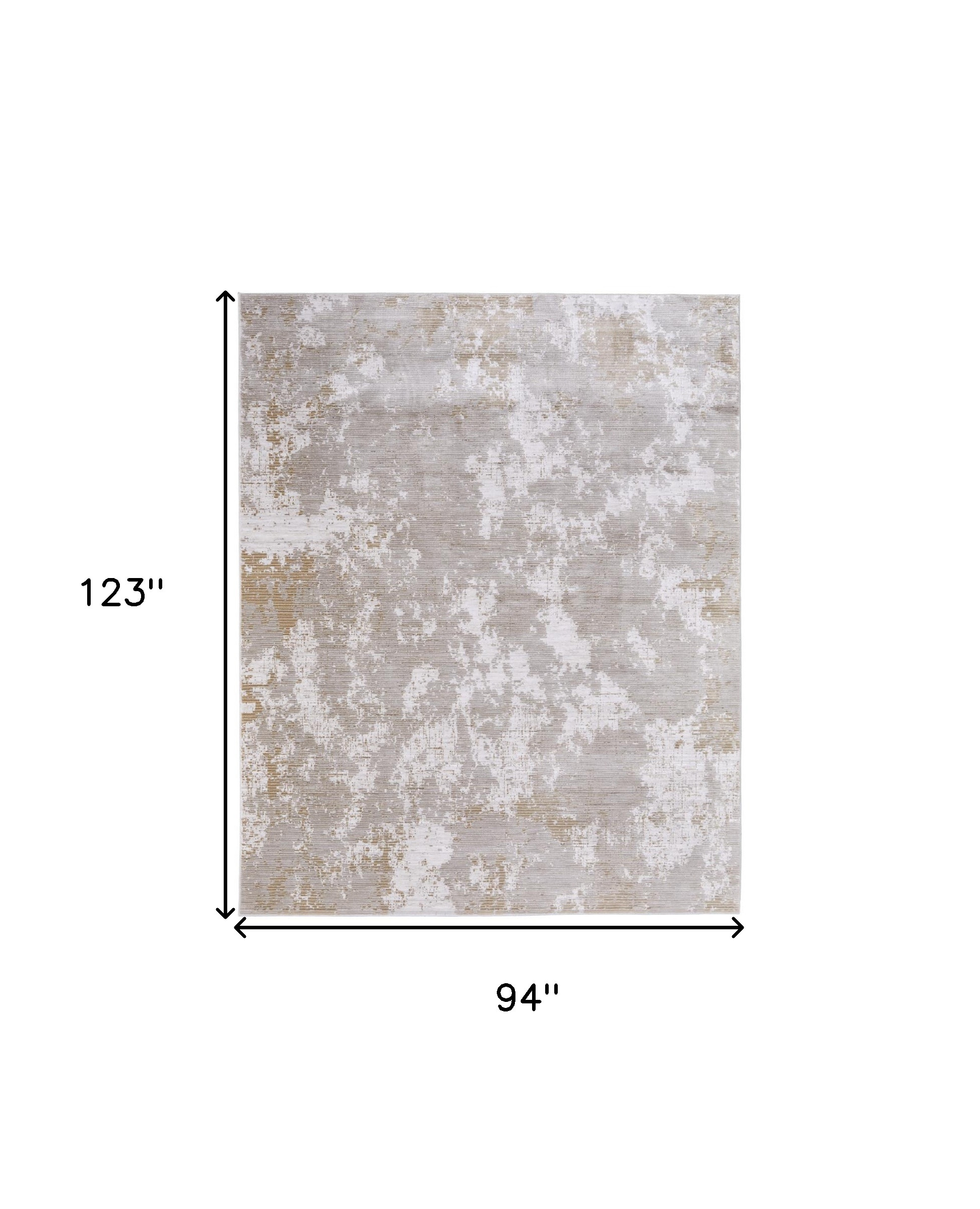 8" X 10" Gray Brown and Ivory Abstract Power Loom Area Rug