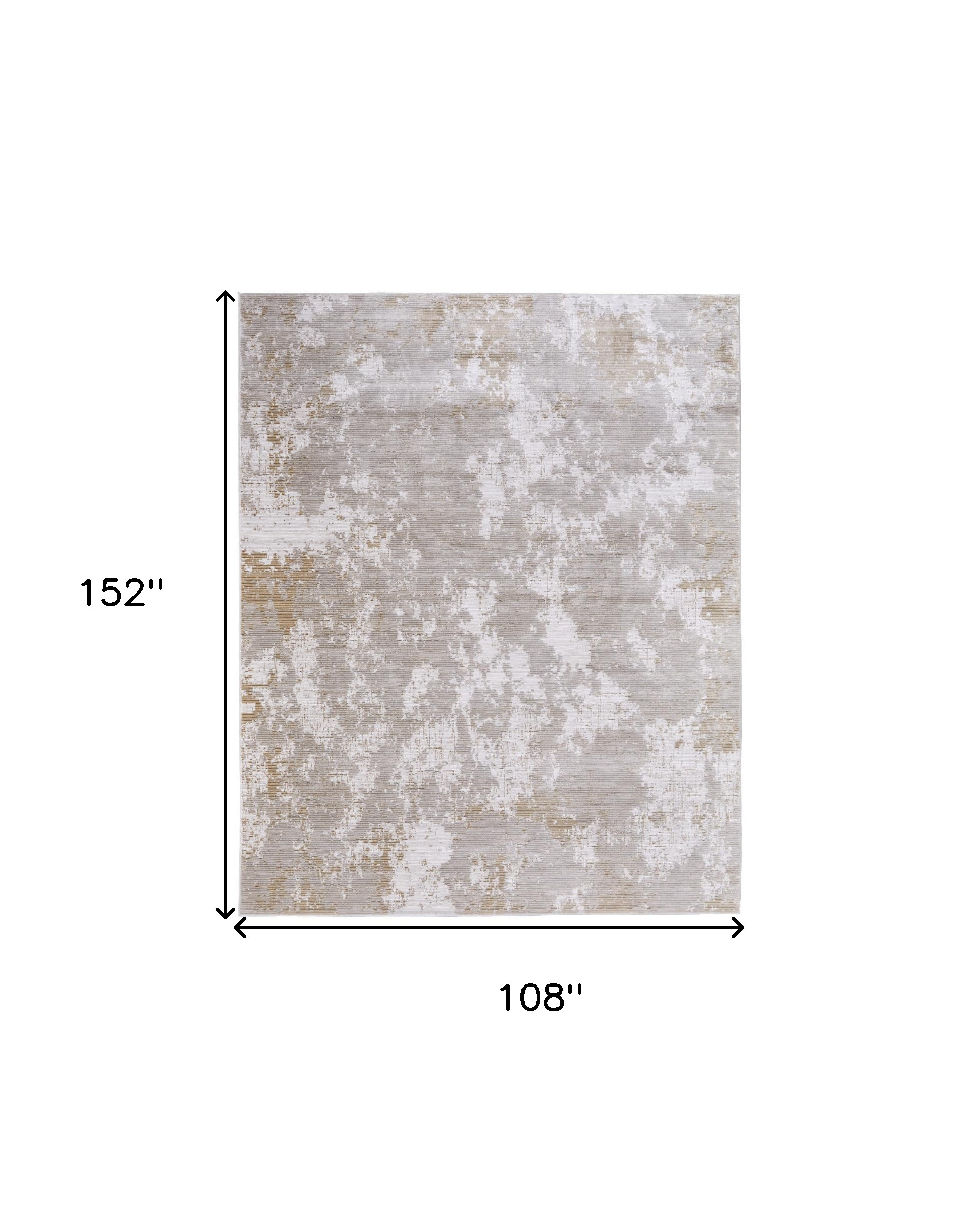 9" X 13" Gray Brown and Ivory Abstract Power Loom Area Rug