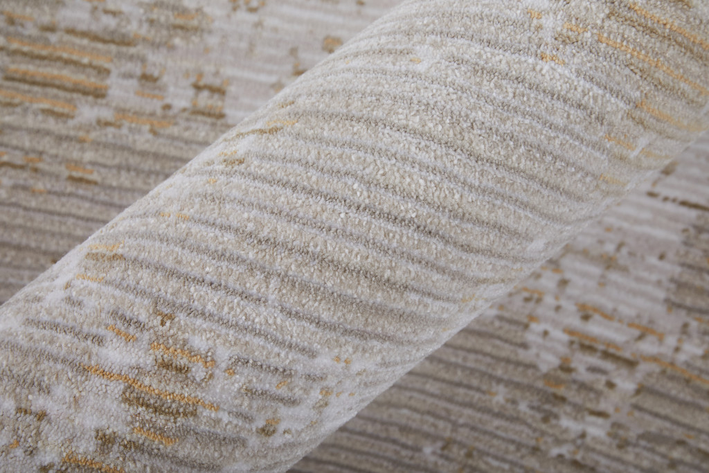 2" X 3" Gray Brown and Ivory Abstract Power Loom Area Rug