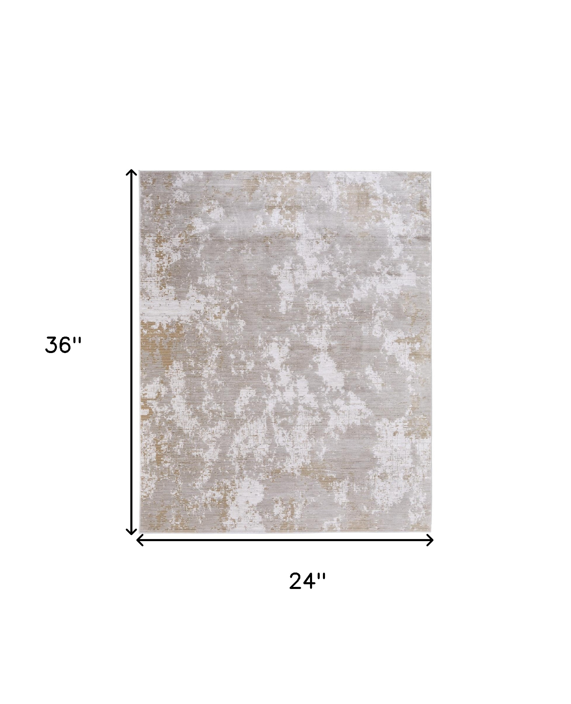 2" X 3" Gray Brown and Ivory Abstract Power Loom Area Rug