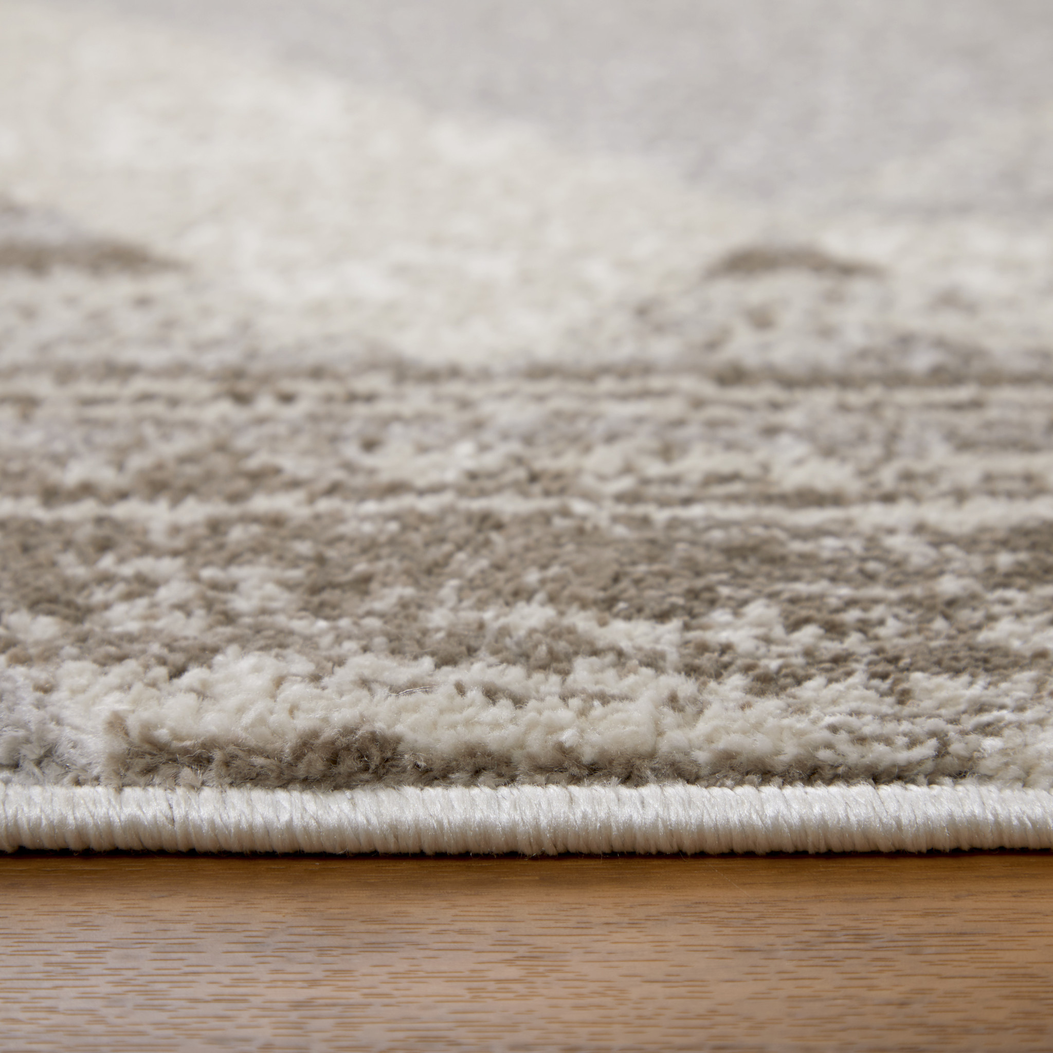 2" X 3" Ivory Gray and Brown Geometric Power Loom Area Rug