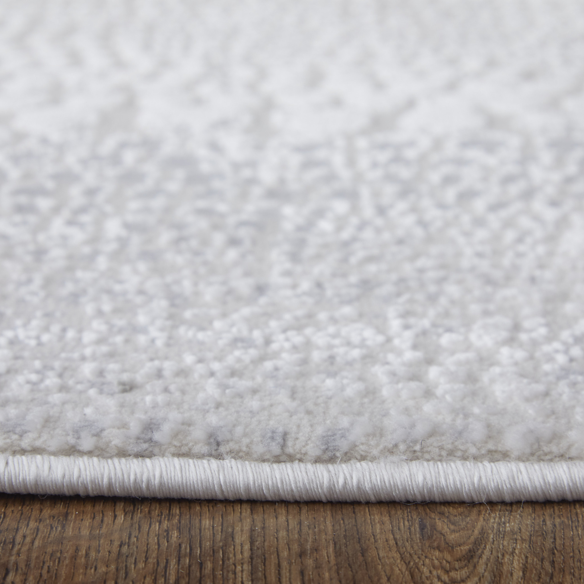 2" X 3" Ivory and Silver Abstract Power Loom Worn Faded Area Rug
