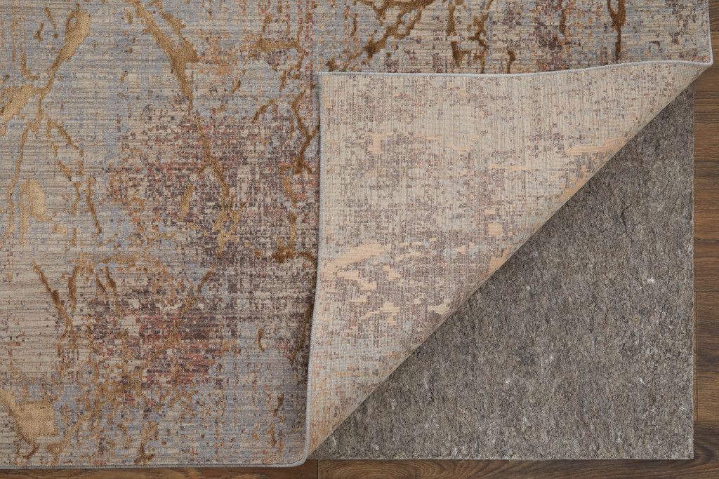 2" X 3" Tan Brown and Taupe Abstract Power Loom Area Rug