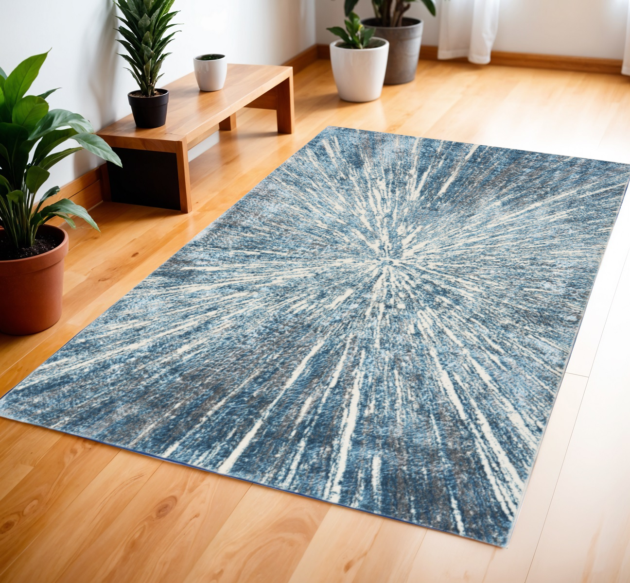 4' X 6' Blue Abstract Area Rug-569629-1