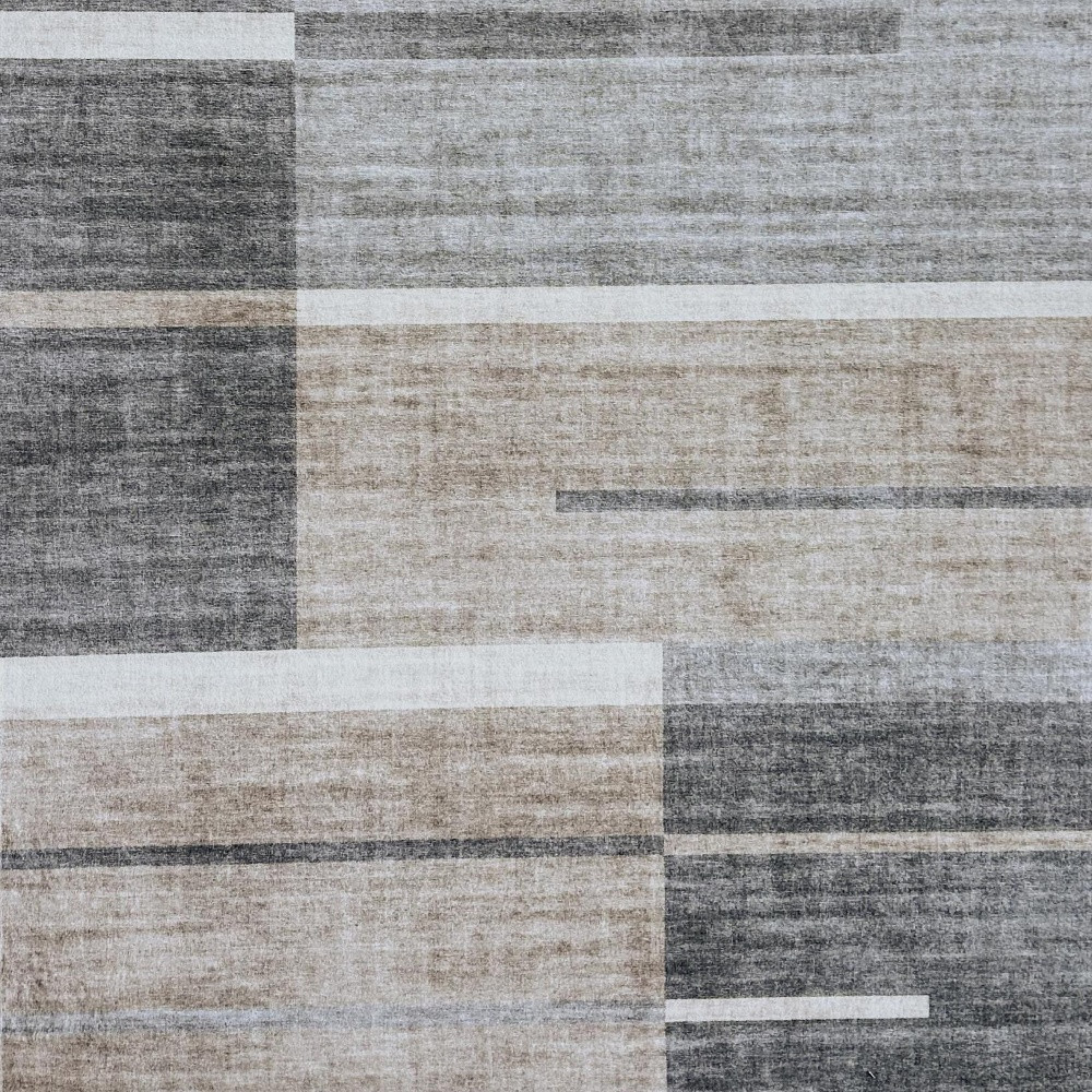 5" X 8" Gray and Brown Abstract Area Rug