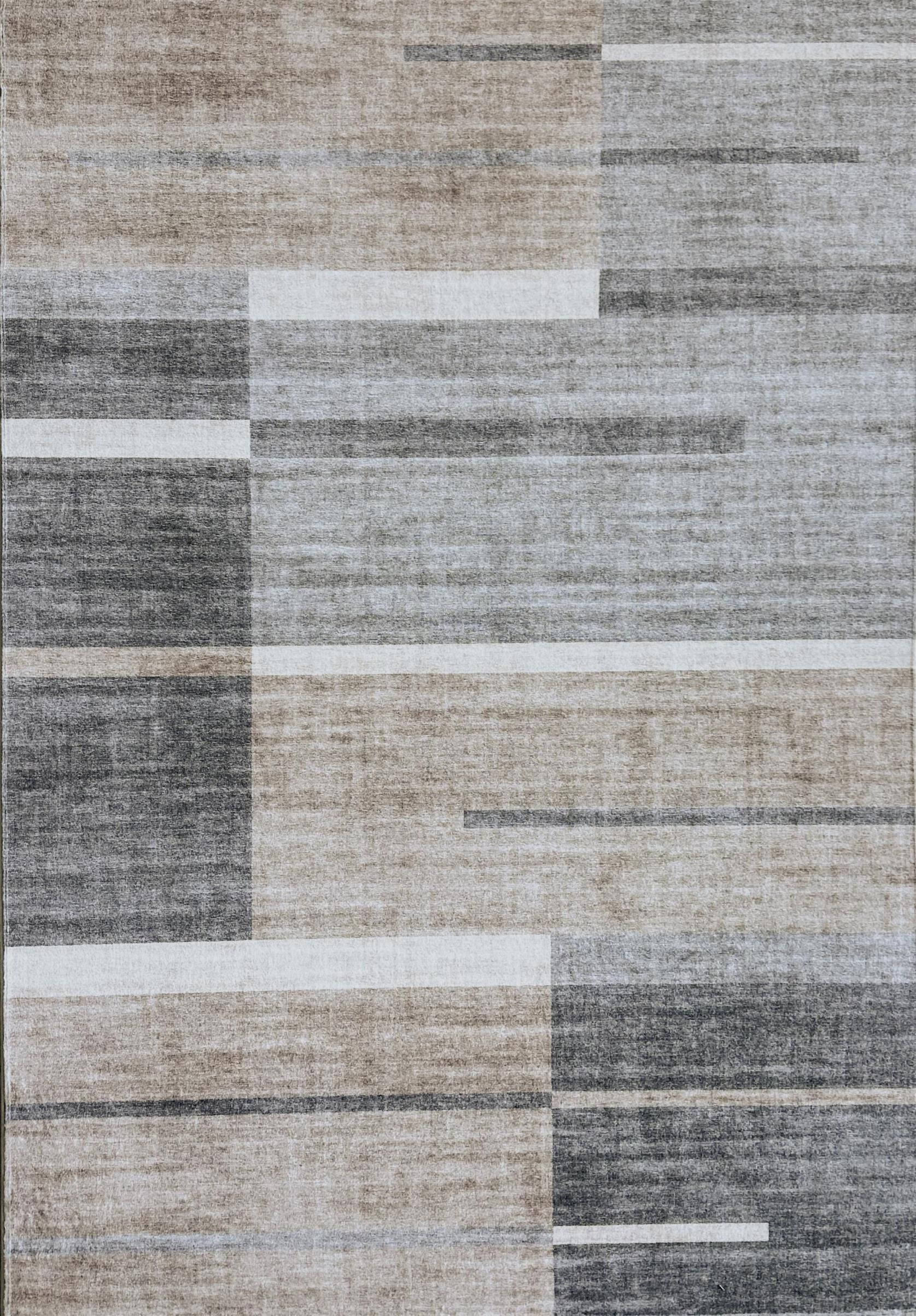 5" X 8" Gray and Brown Abstract Area Rug