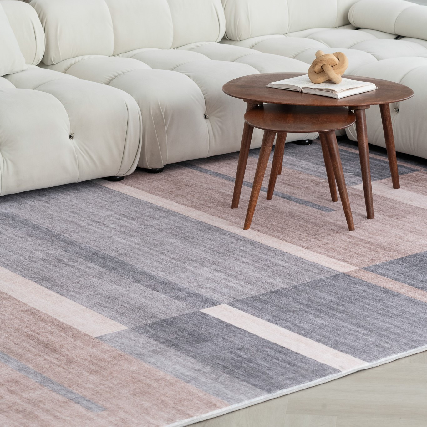 5" X 8" Gray and Brown Abstract Area Rug